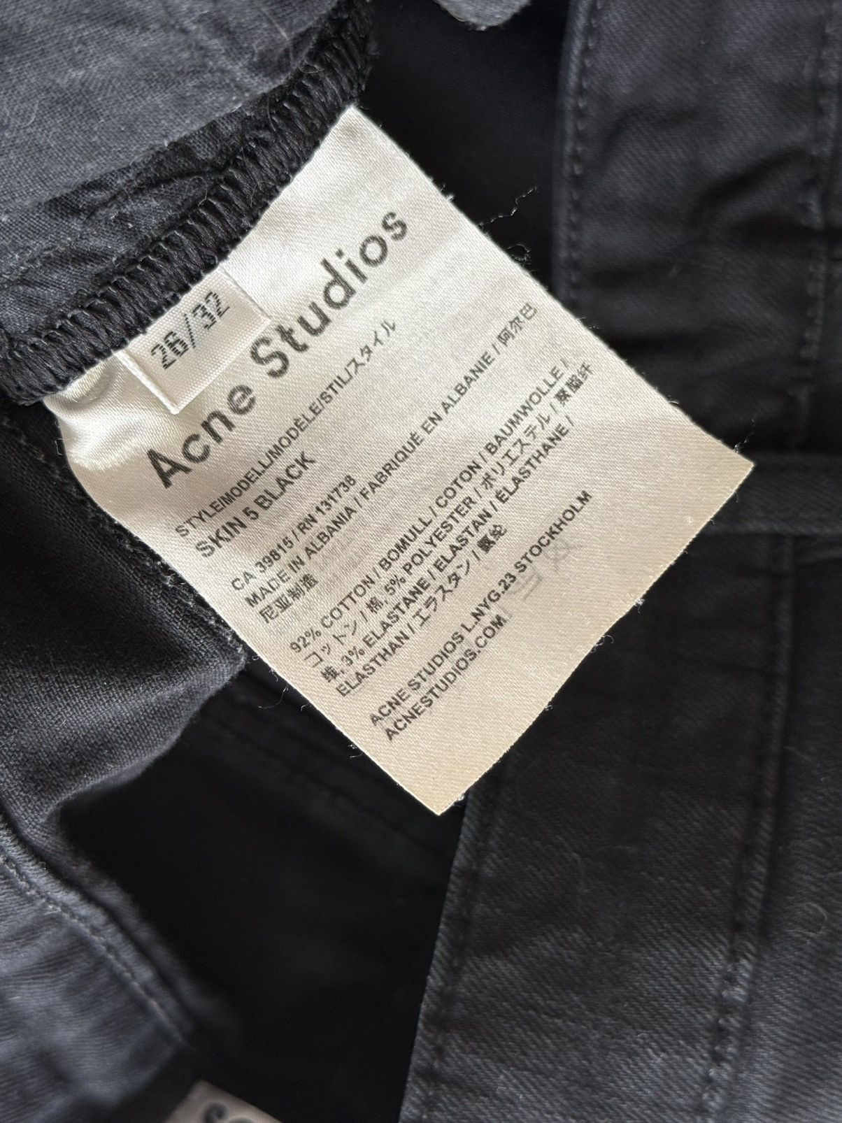 Acne Studios Acne Studios Skin 5 Black slim fit jeans Size 26" / US 2 / IT 38 - 5 Thumbnail