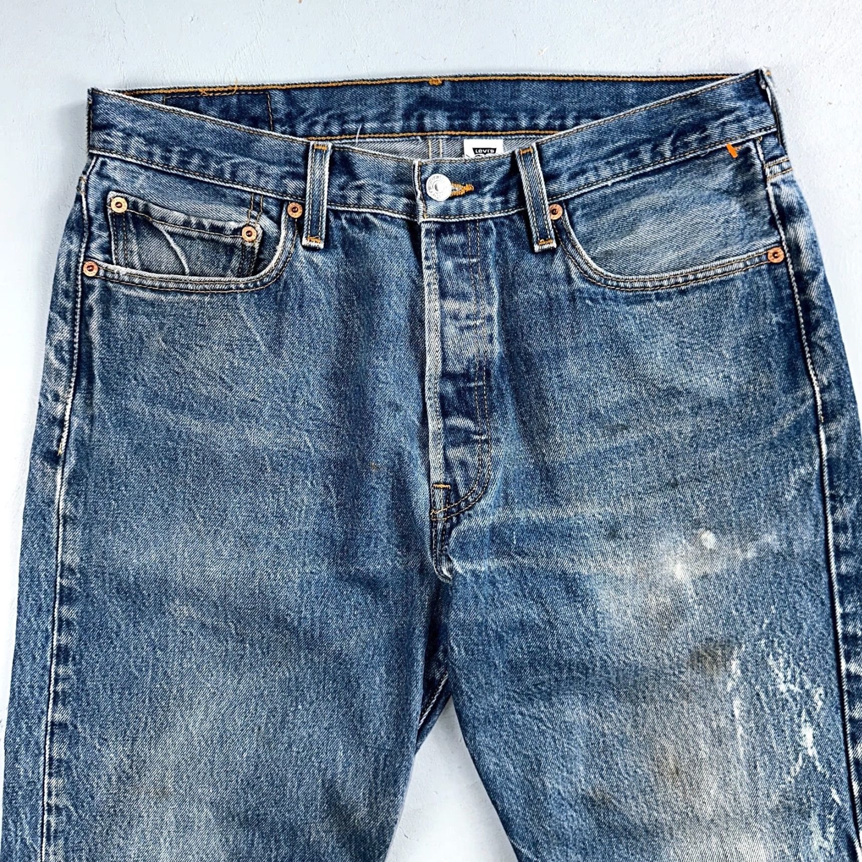 Levi's Levi's 501 Vintage Y2K XX Straight Leg Jeans 501 90s Blue Med Wash 35x33 35x29 Act 33x29 Size US 35 - 2 Thumbnail