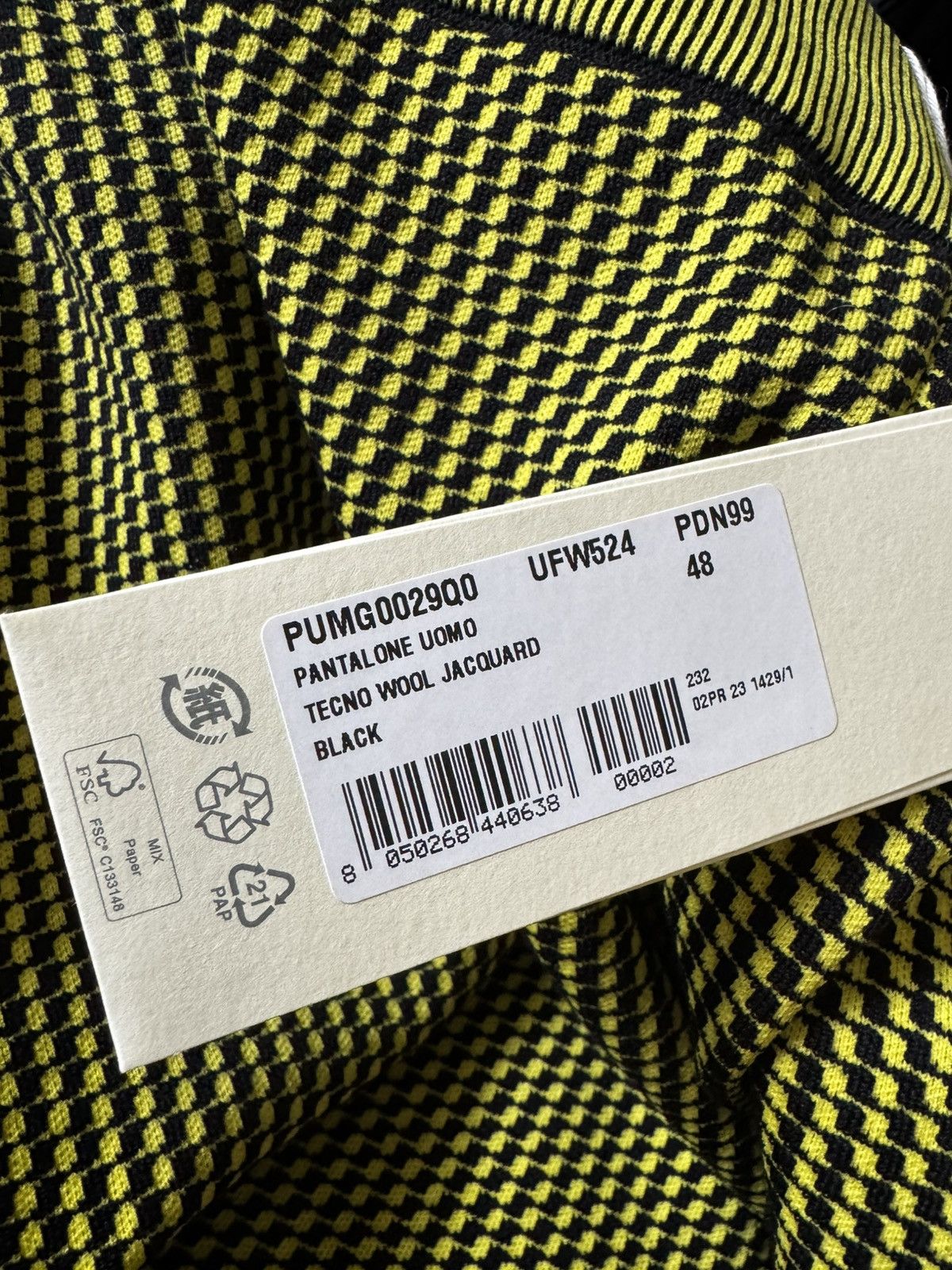 Marni Marni trouser pants black yellow herringbone wool SF2023 48 Size 38R - 8 Thumbnail