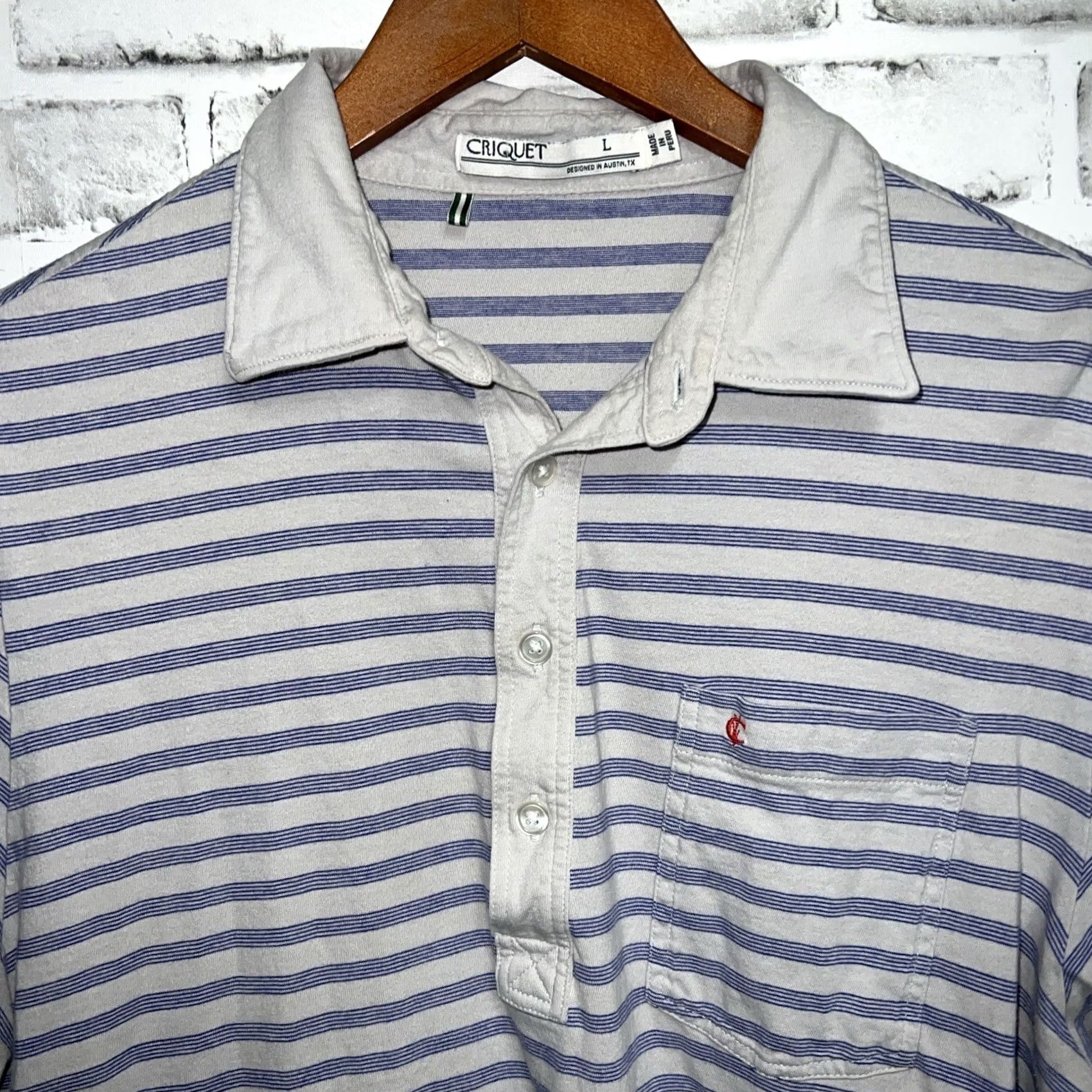 Vintage Criquet Polo Shirt Mens Size L Gray Striped Size US XL / EU 56 / 4 - 2 Thumbnail