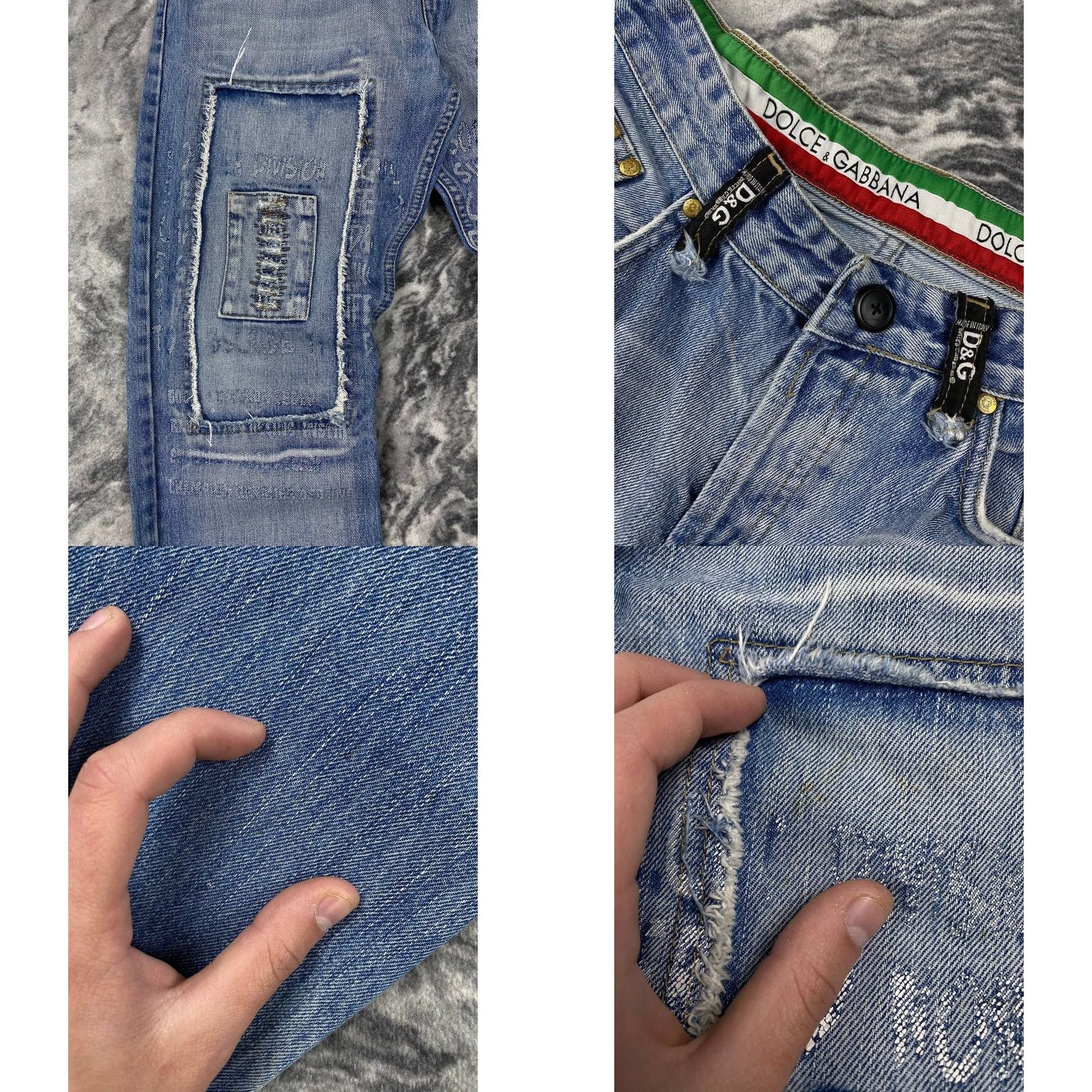 Dolce & Gabbana VINTAGE Dolce&Gabbana Denim Jeans Distressed Big Logo 32 Blue Denim Jeans Men 32 Blue Logo Distressed 5-Pocket Regular Straight Jeans Mens Size US 32 / EU 48 - 9 Thumbnail