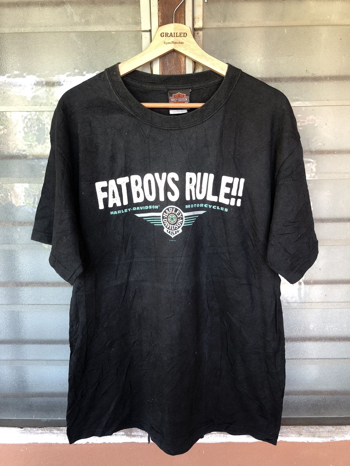 Harley Davidson Vintage Fatboys Rule Harley Davidson Shirt Tee Size US L / EU 52-54 / 3 - 1 Thumbnail