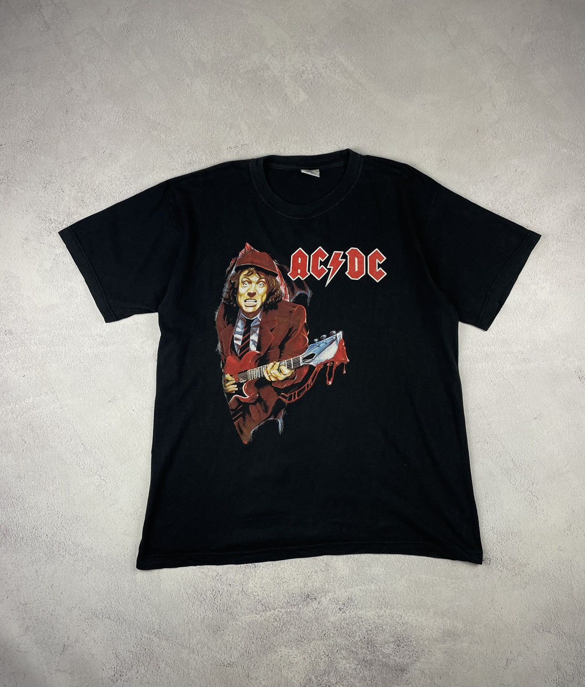 AC/DC Vintage Rare AC/DC Angus Young T-Shirt Top Tag Rock Band Size US XXL / EU 58 / 5 - 1 Thumbnail