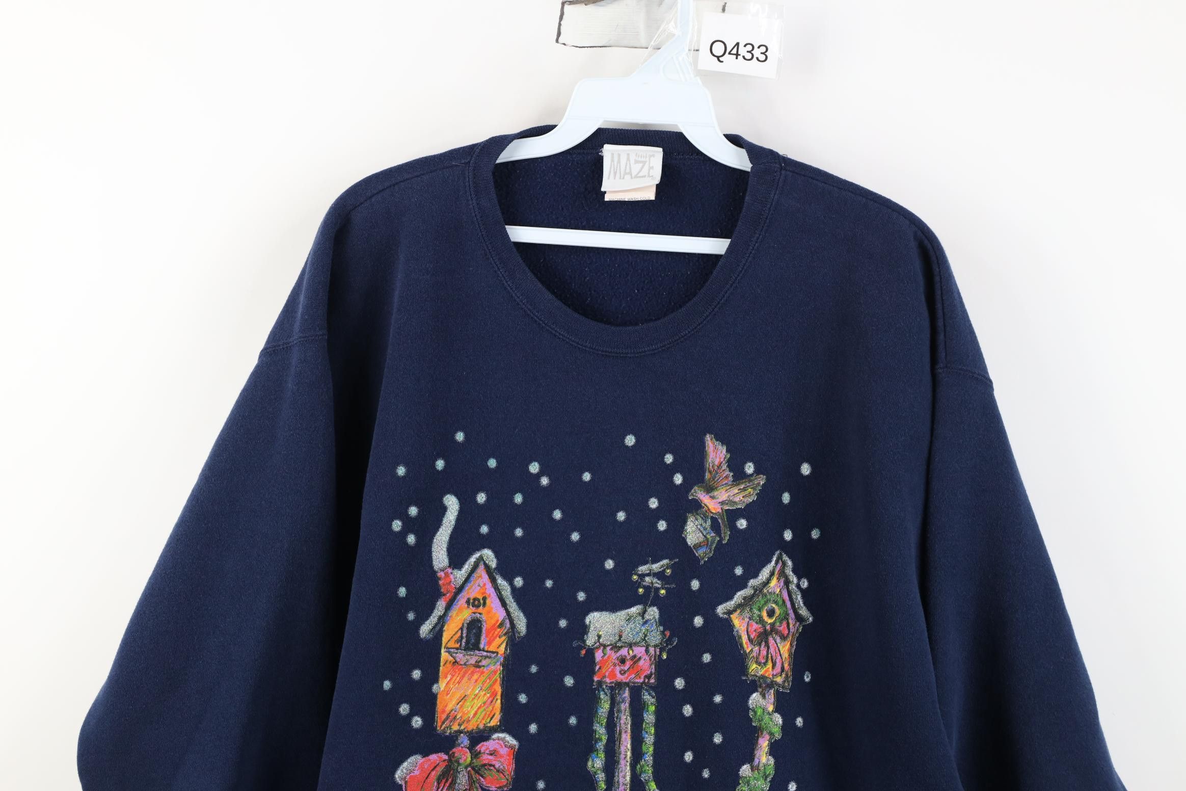 Vintage Vintage 90s Christmas Holidays Nature Bird Sweatshirt USA Size L / US 10 / IT 46 - 2 Thumbnail