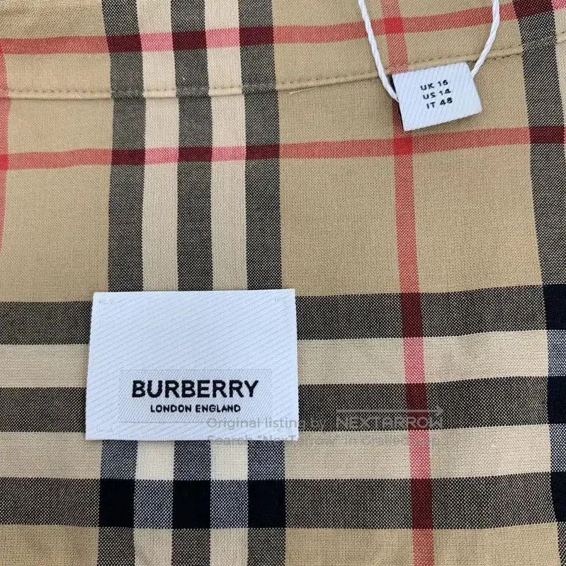 Burberry Burberry Brown Cotton Long Sleeve Dress. Size XL / US 12-14 / IT 48-50 - 6 Thumbnail
