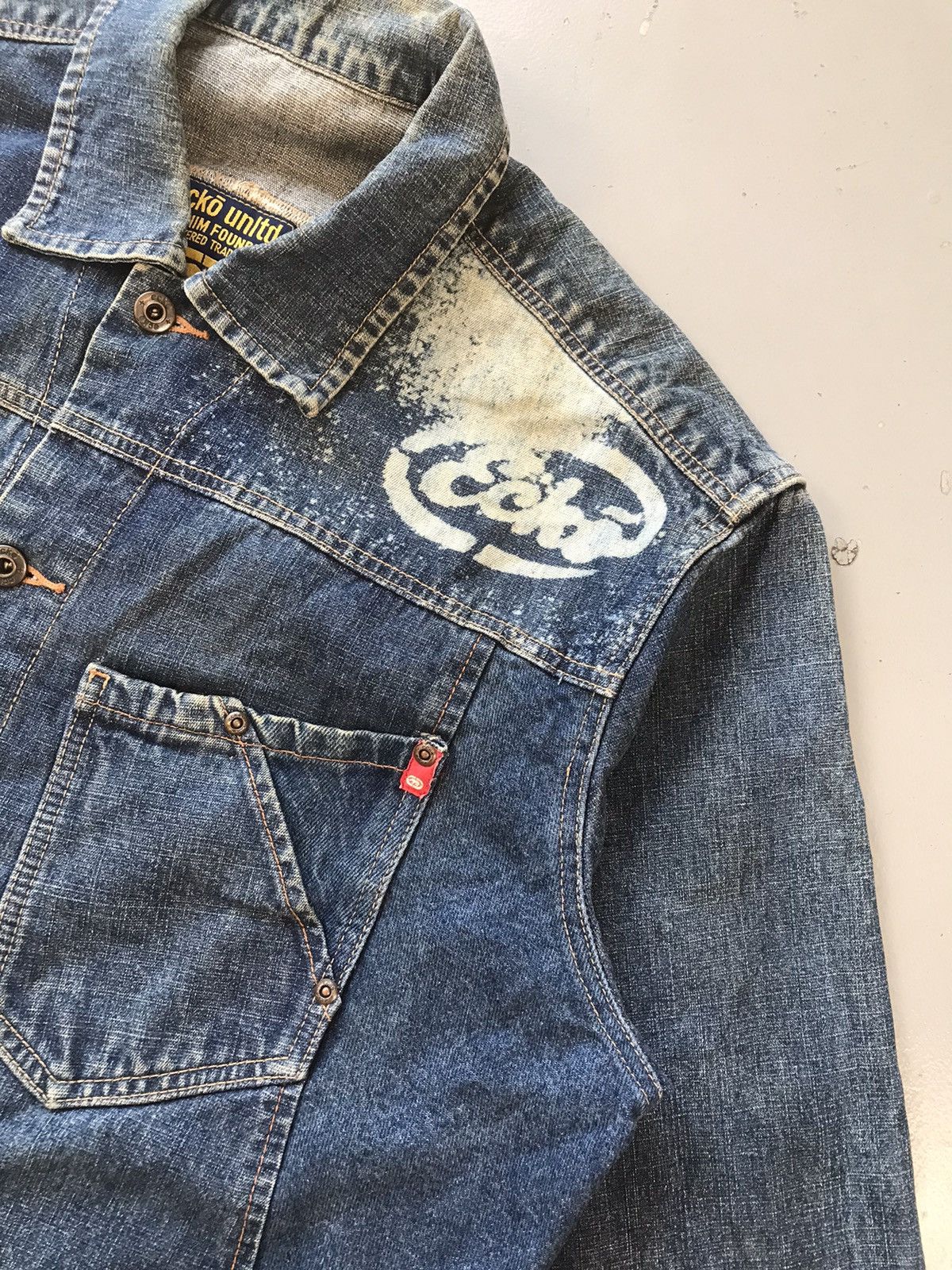 Ecko Unltd. × Vintage Vintage Ecko UNLTD SpellOut embroidered denim jacket Size US M / EU 48-50 / 2 - 3 Thumbnail
