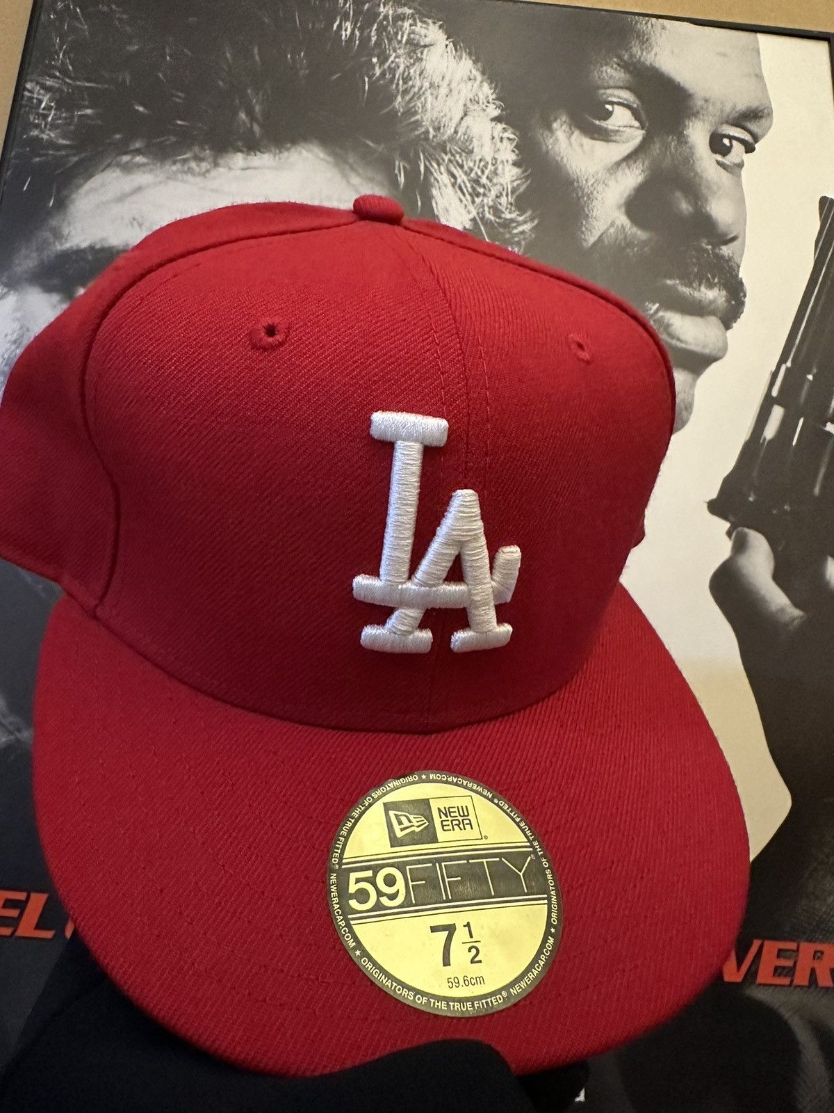 4GSELLER × MLB × New Era ALL RED Los Angeles Dodgers 59Fifty Fitted Hat 7 1/2 Size ONE SIZE - 2 Thumbnail