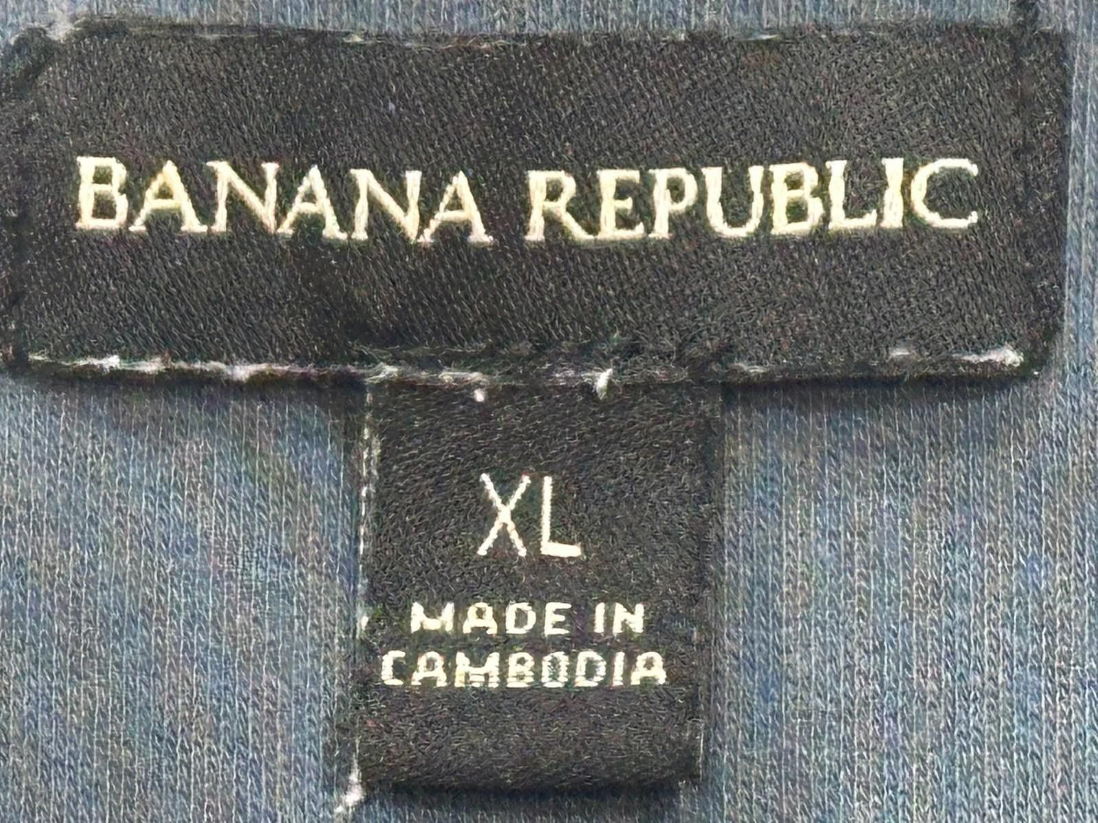 Banana Republic Banana Republic 1/4 Button Cotton Polo Shirt Blue/Green XL Size US XL / EU 56 / 4 - 5 Thumbnail