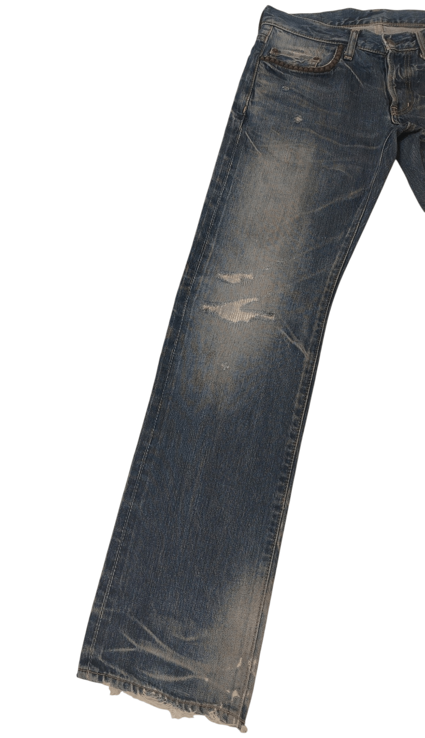 Hysteric Glamour Thrashed Distressed Hysteric Glamour Studded Selvedge Jeans Size US 30 / EU 46 - 4 Thumbnail