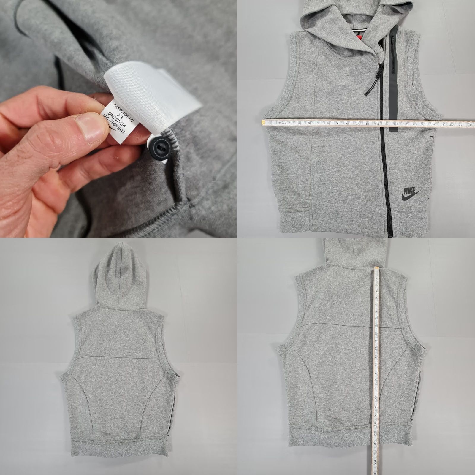 Nike Nike Womens Tech Fleece Hoodie Grey XS Sleeveless Vest Heather 689067 091 Size XS / US 0-2 / IT 36-38 - 8 Thumbnail