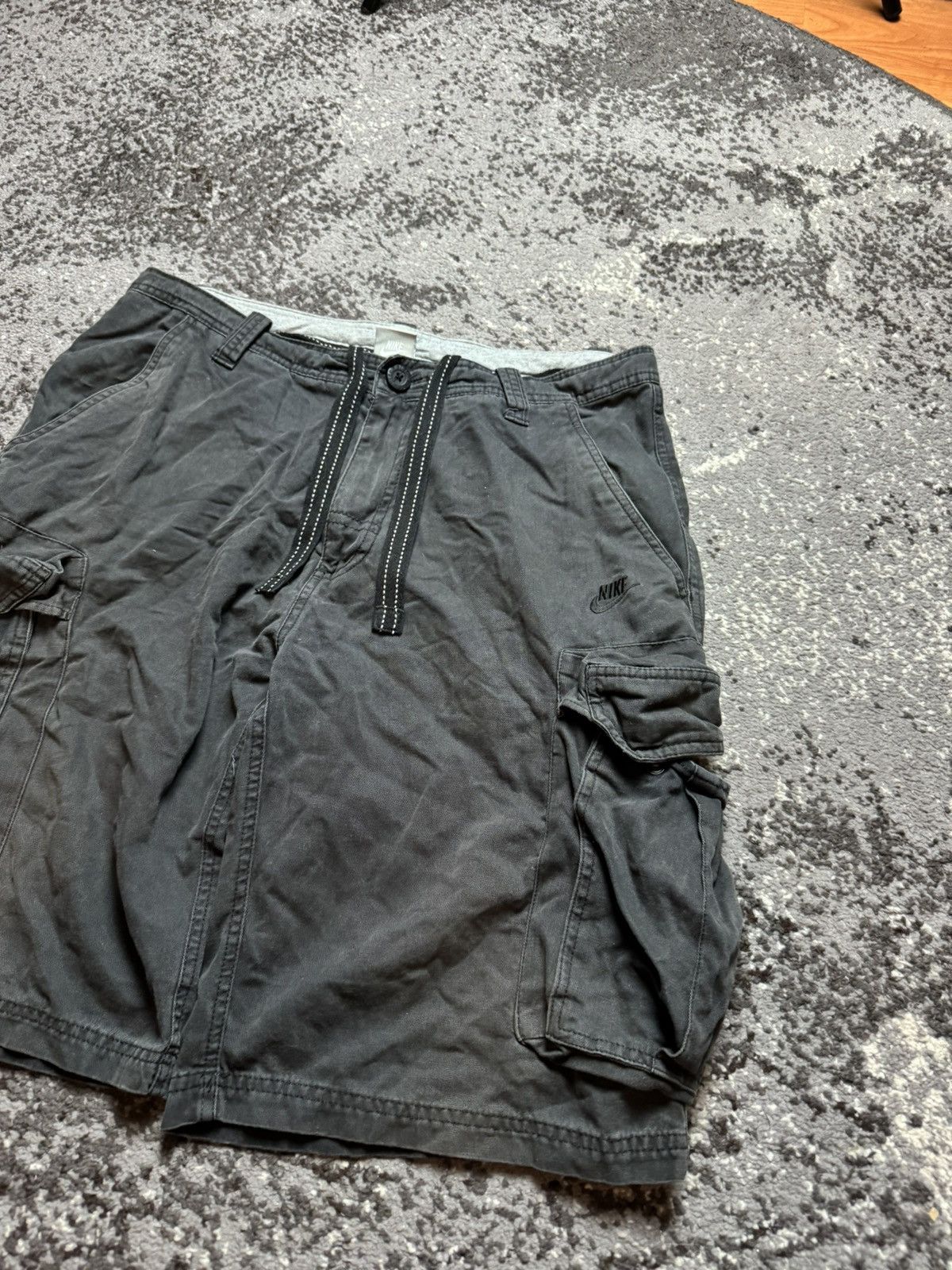 Nike × Vintage Vintage Y2K Nike Swoosh Military Baggy Cargo Shorts Drill Size US 34 / EU 50 - 2 Thumbnail