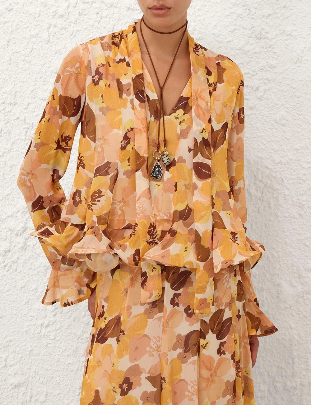 Zimmermann oc11z0226 Balance Flutter Blouse In Multicolor Size M / US 6-8 / IT 42-44 - 2 Thumbnail