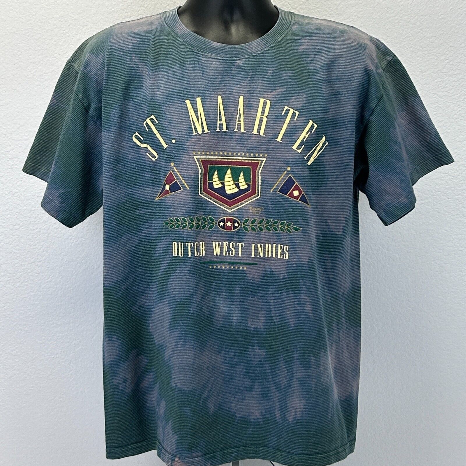 Vintage Vintage 90s St Maarten Dutch West Indies T Shirt Blue XL Size US XL / EU 56 / 4 - 2 Thumbnail