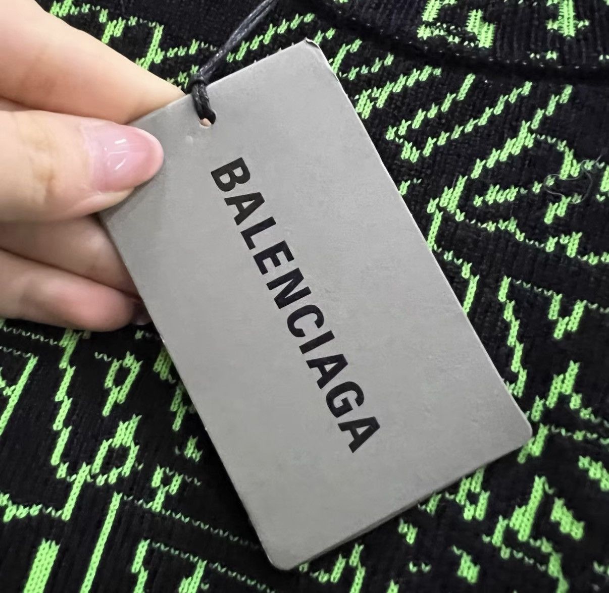 Balenciaga Balenciaga Black-Green Blend Knit Sweater J41 Size US S / EU 44-46 / 1 - 4 Thumbnail