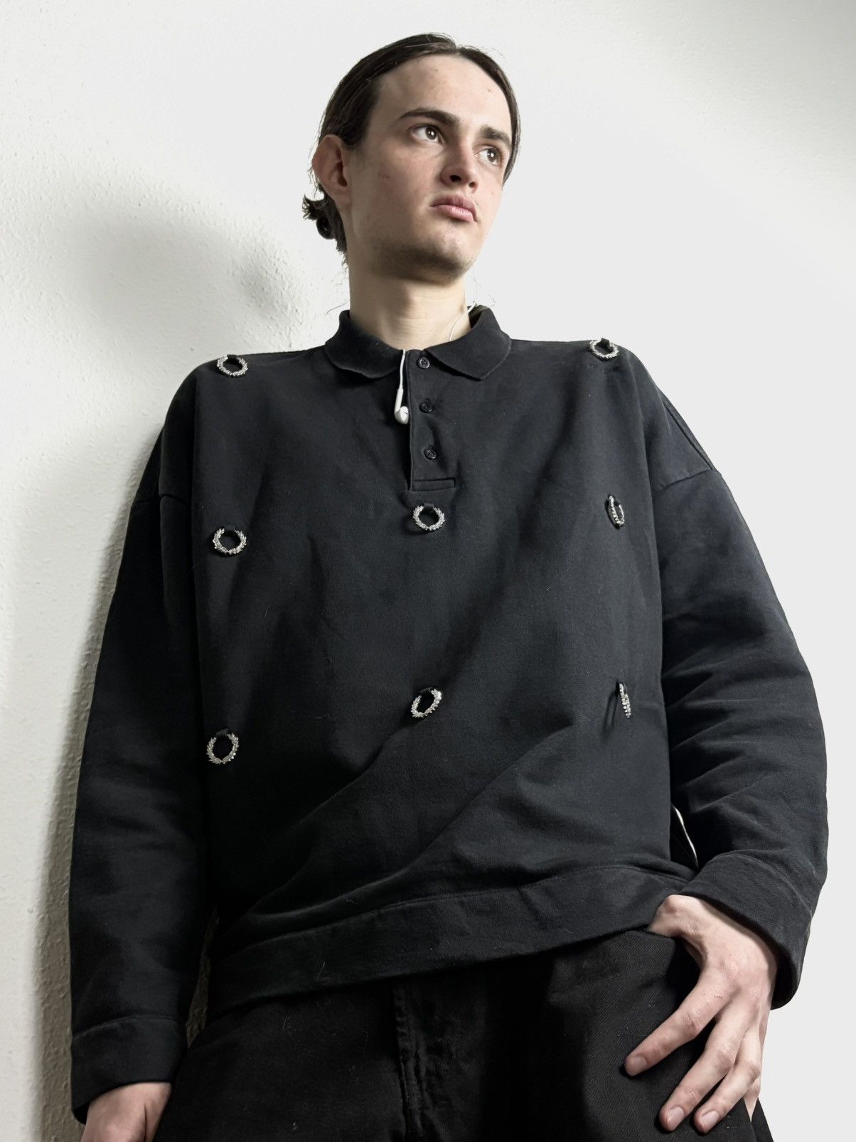 Fred Perry × Raf Simons 2019 Vintage Raf Simons x Fred Perry Ring Irons Sweatshirt Size US M / EU 48-50 / 2 - 5 Thumbnail