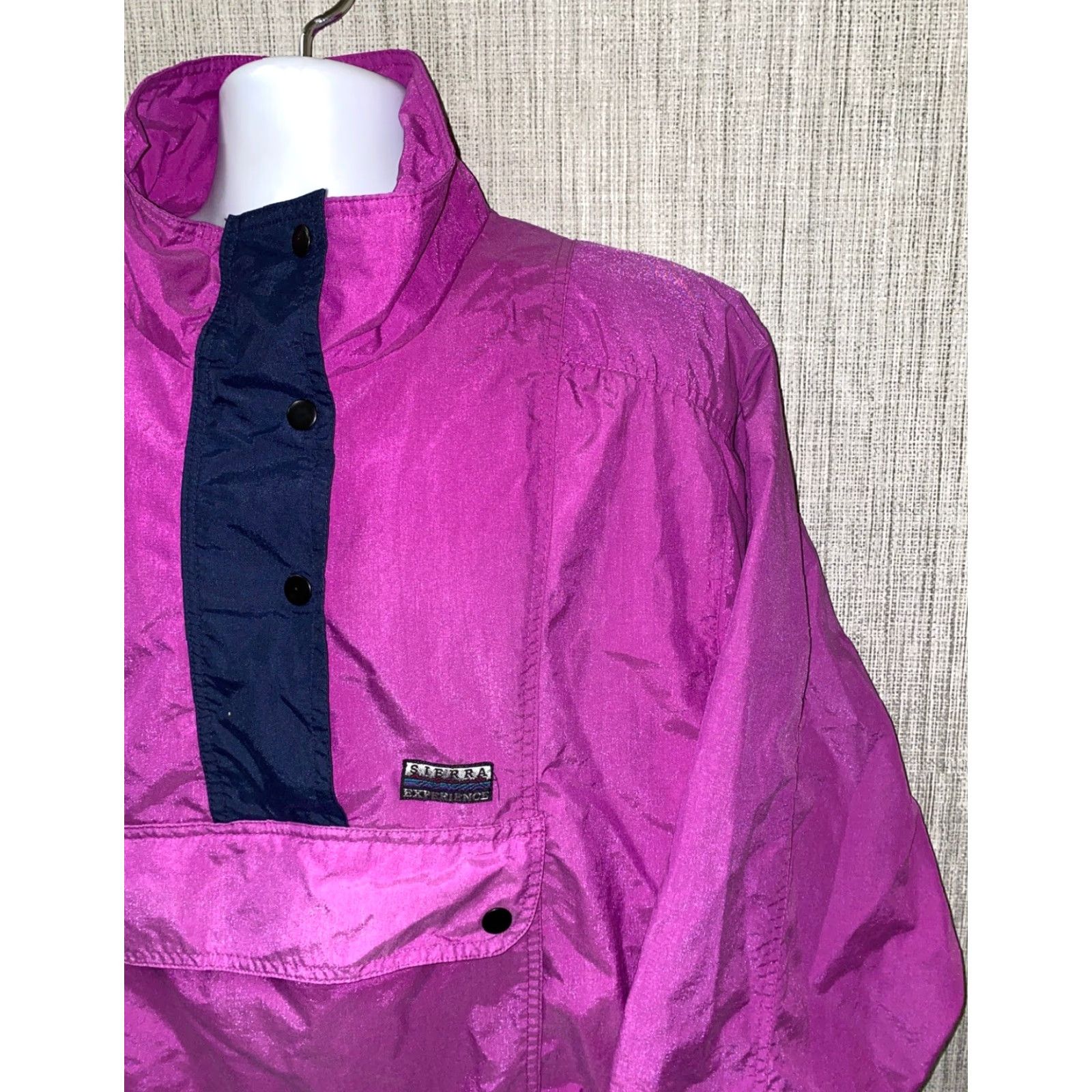 Rains VINTAGE Sierra Experience Mens Purple Nylon 1/2 Zip Rain Jacket Size L Size US L / EU 52-54 / 3 - 2 Thumbnail