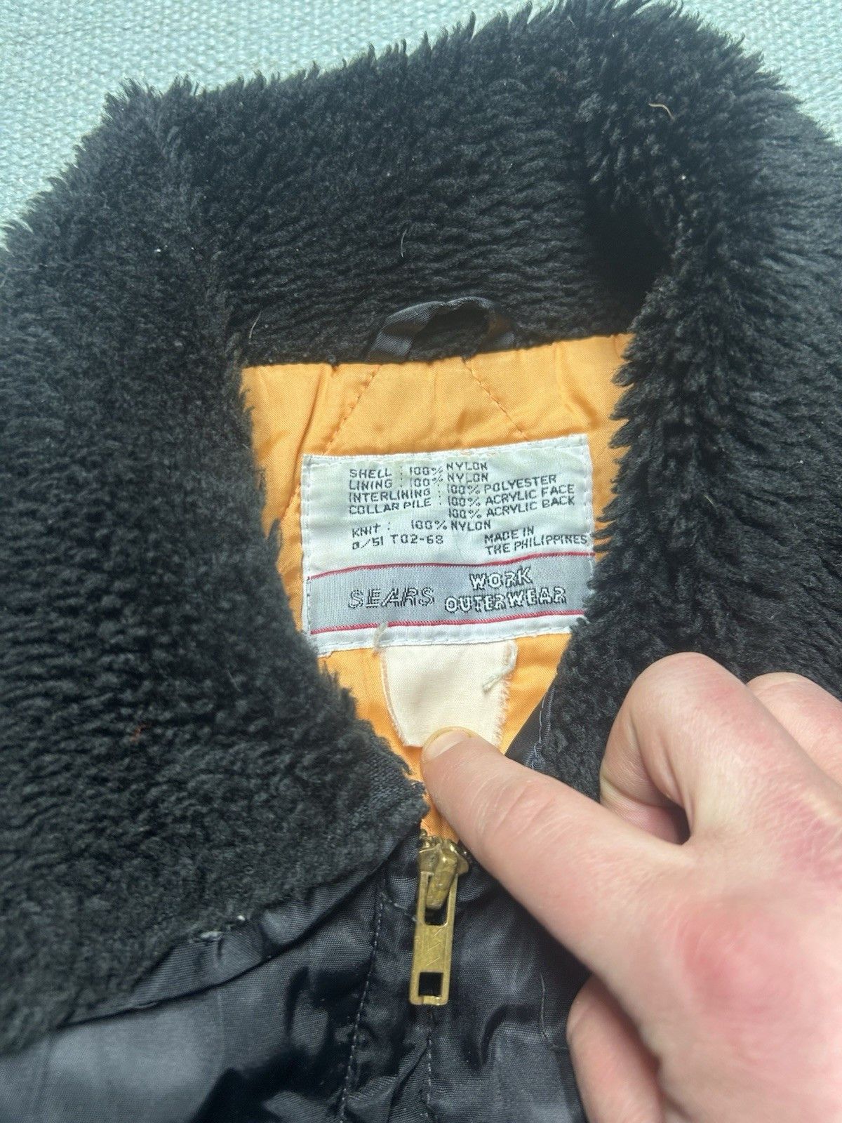 Vintage Vtg 70s Sears bomber jacket MA-1 style cropped military larg Size US L / EU 52-54 / 3 - 5 Thumbnail