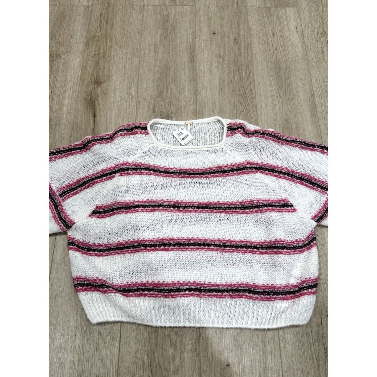 Free People Free People Sweater Small Multicolor Striped Alpaca Blend Boat Neck Dolman Sleeve Pullover Women Size S / US 4 / IT 40 - 3 Thumbnail