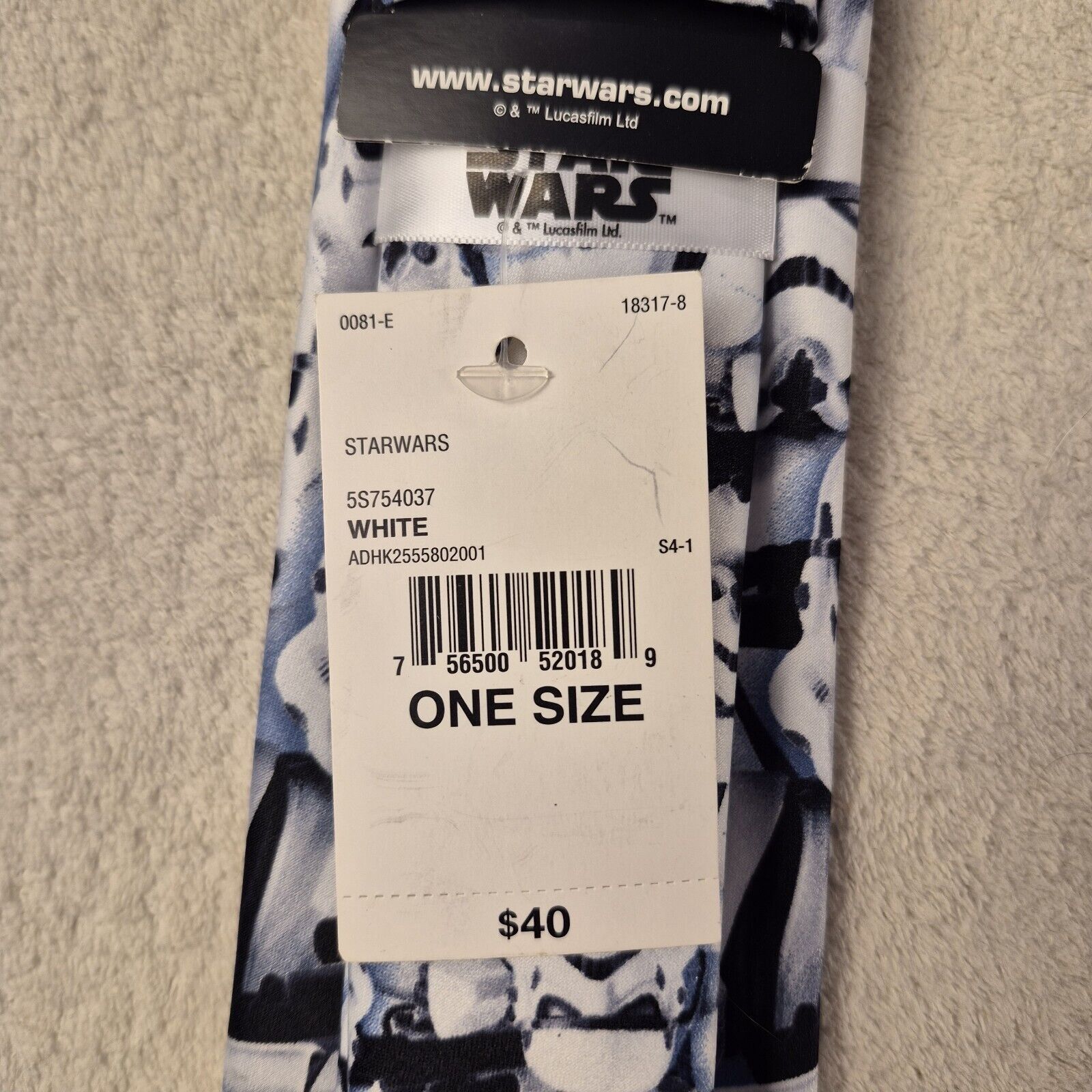 Star Wars STAR WARS MEN’S NECKTIE STORM TROOPERS SILK - NWT Size ONE SIZE - 8 Thumbnail