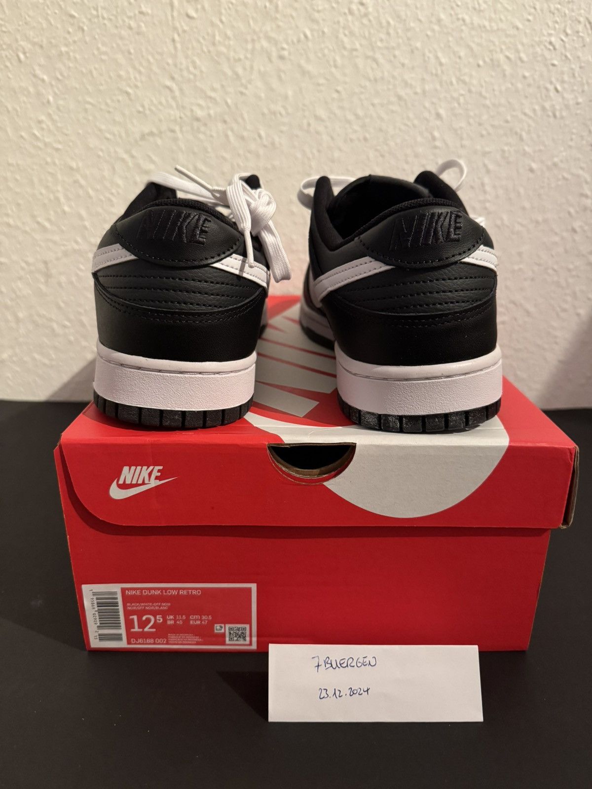 Nike ✅ US12.5 Nike Dunk Low Black Panda DJ6188-002 Size US 12.5 / EU 45-46 - 4 Thumbnail