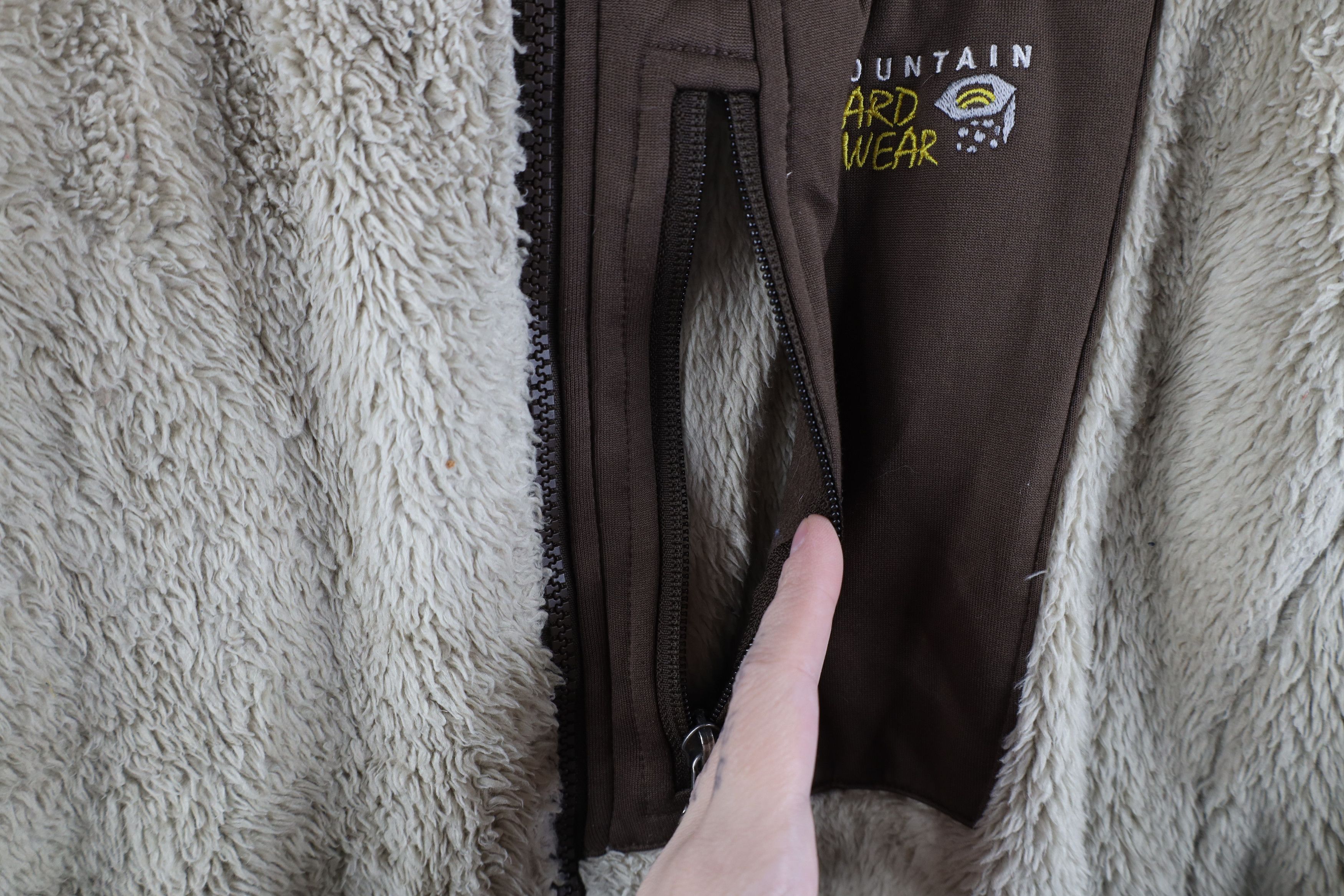 Mountain Hardwear × Vintage Mountain Hardwear Block Shag Fleece Full Zip Jacket Brown Size M / US 6-8 / IT 42-44 - 6 Thumbnail
