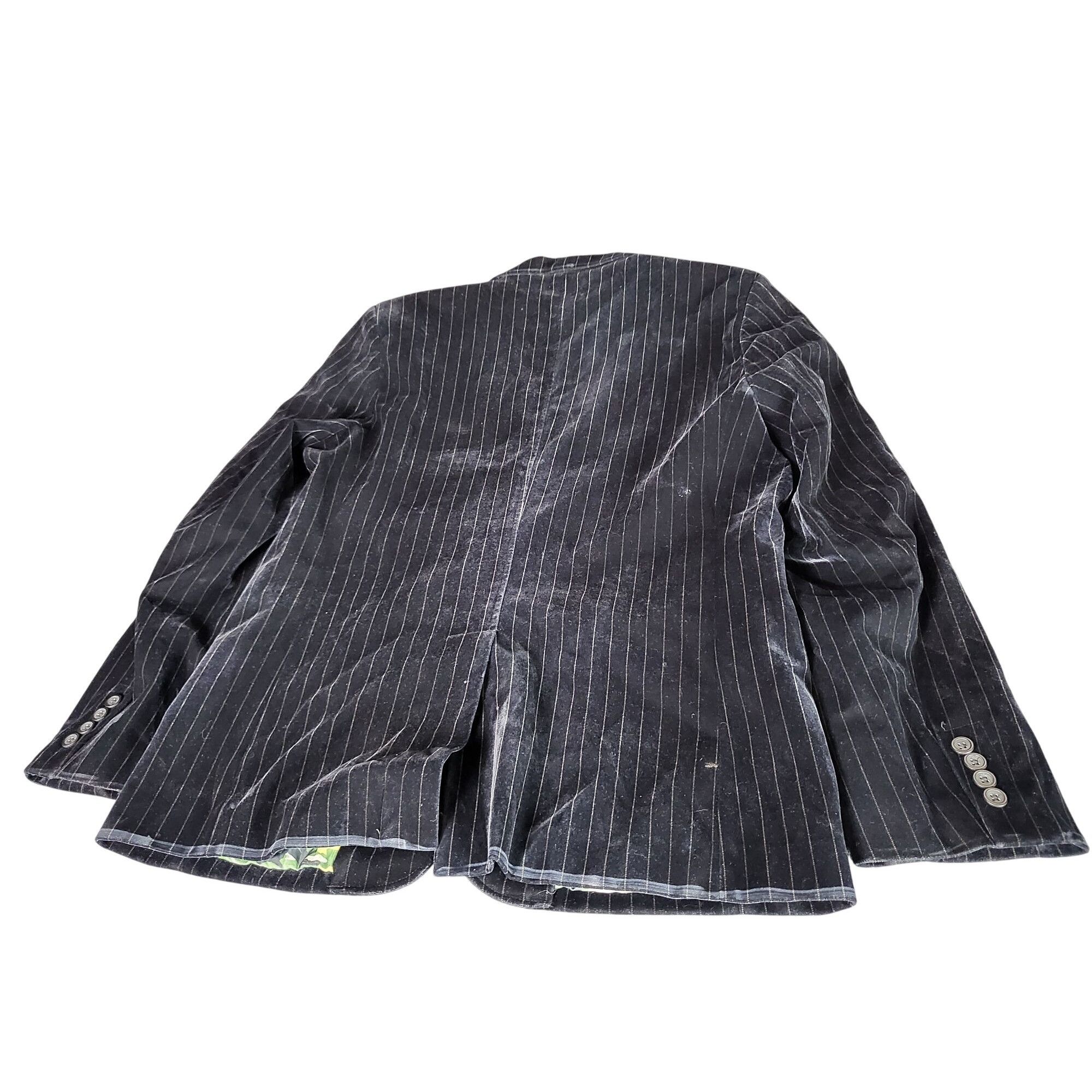 Other B'52 Striped Velour Blazer Men Sz L Black Two Button Designe Size 40R - 5 Thumbnail