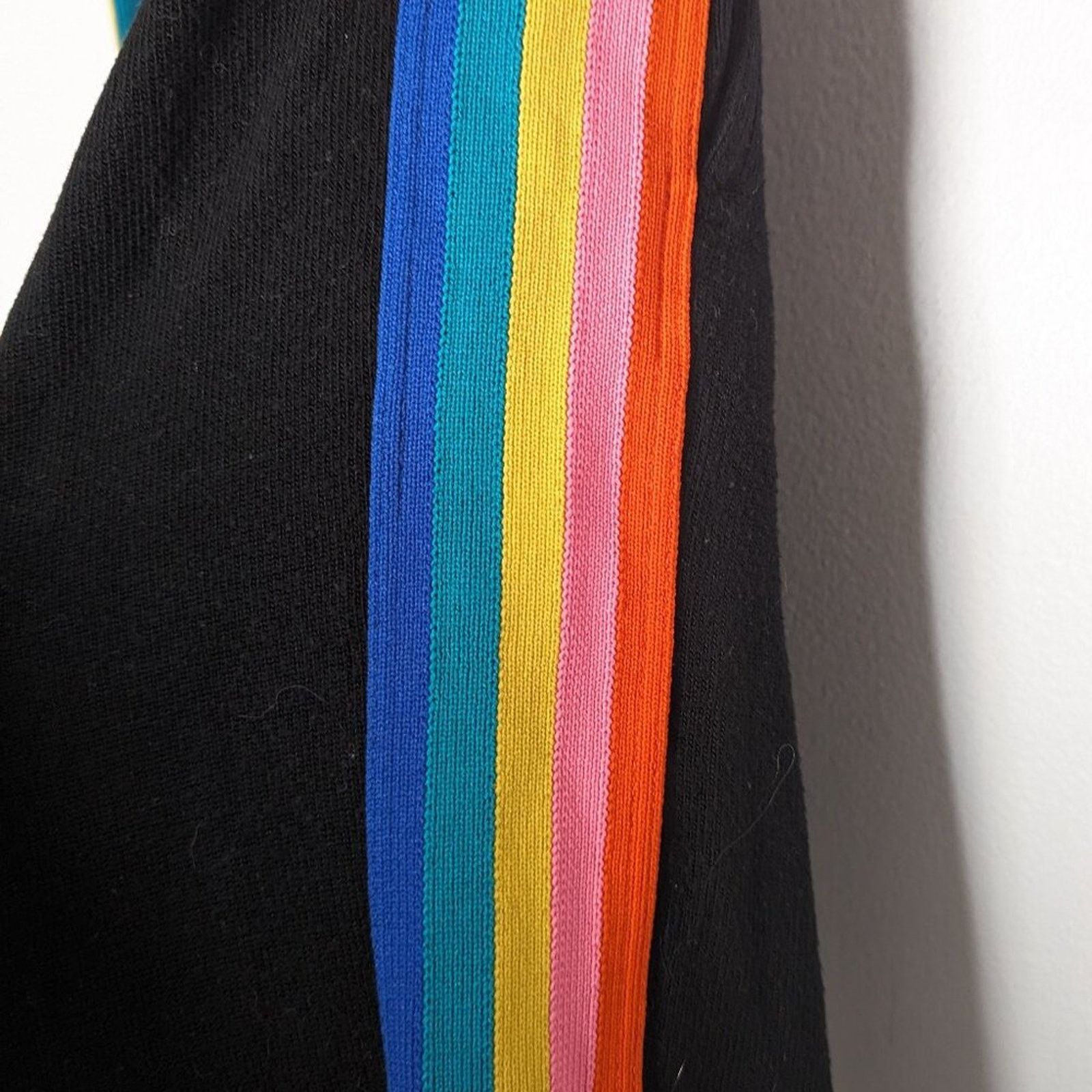 Other LNA Black Casual Cropped Lounge Pants Rainbow Side Leg Trim Size 26" / US 2 / IT 38 - 4 Thumbnail