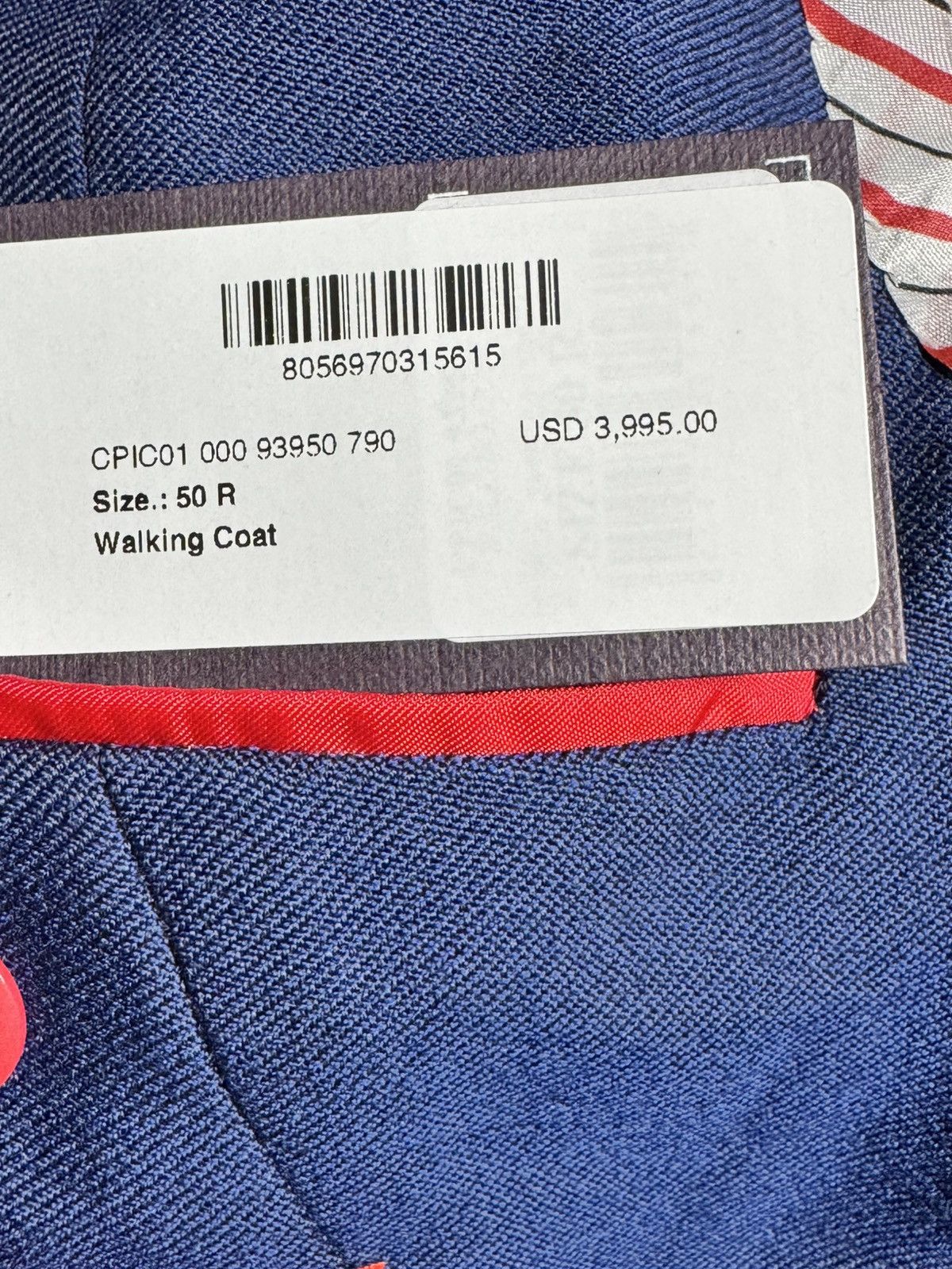 Isaia Napolii Isaia Napoli Men’s Blue Corduroy Overcoat Size US M / EU 48-50 / 2 - 16 Thumbnail