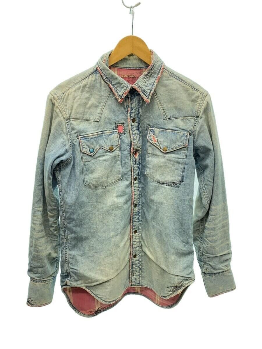 image of Kapital x Kapital Kountry Boro Denim Buttonup in Blue, Men's (Size Medium)