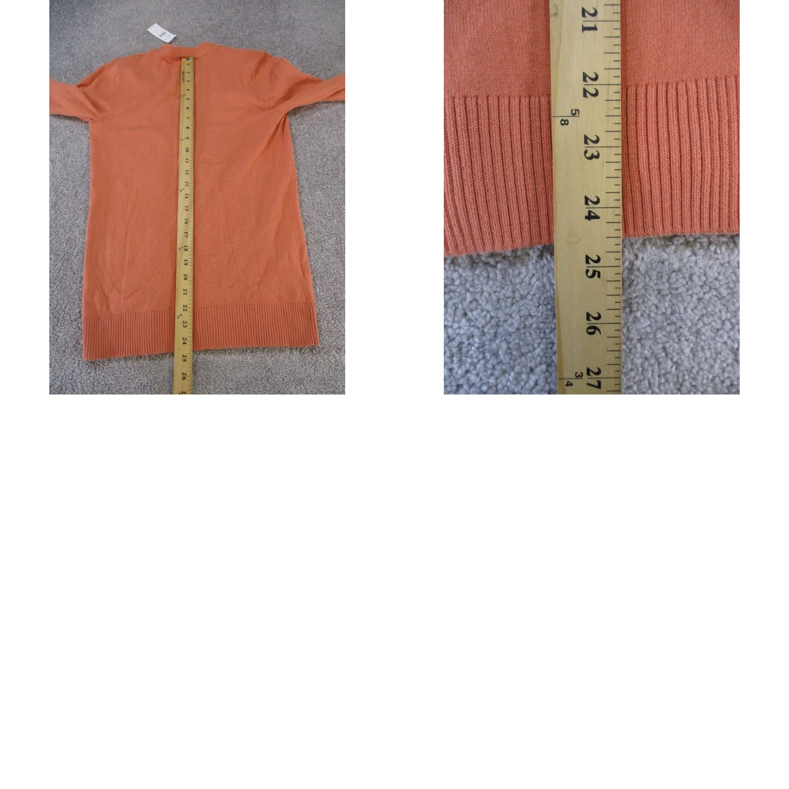 Loft VINTAGE Loft Womens Sweater Cardigan XS Long Sleeve Orange Cotton Knit 90s Womens Size XS / US 0-2 / IT 36-38 - 8 Thumbnail