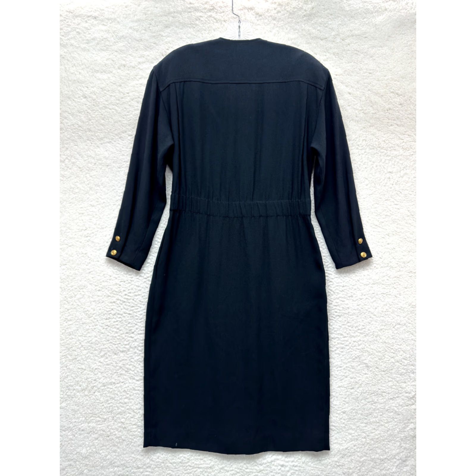 Liz Claiborne VINTAGE Liz Claiborne Sheath Blazer Dress 12 Black Military Crest Gold Buttons Womens Size XL / US 12-14 / IT 48-50 - 2 Thumbnail