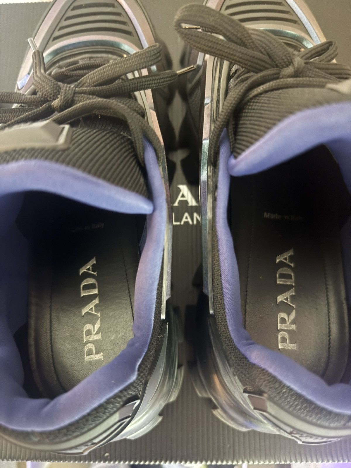 Prada Prada Cloudbust Thunder Black Iridescent Sneakers Size US 10 / EU 43 - 5 Thumbnail