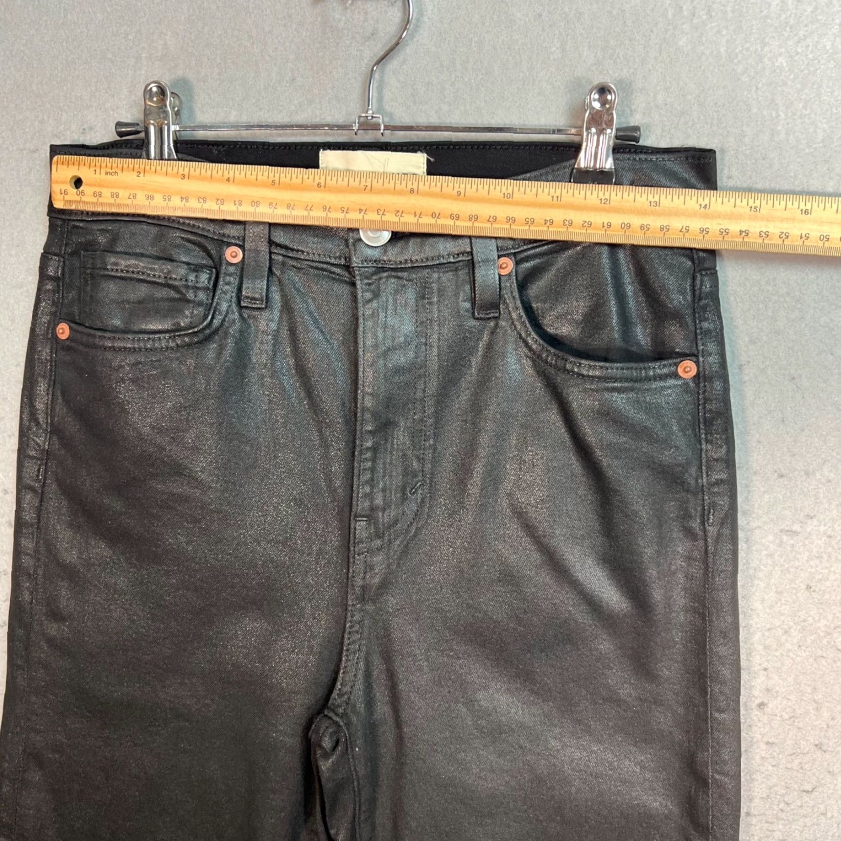Vintage TWIN DOVES High Rise Skinny Jeans 28 Black Coated Denim Women Size 28" / US 6 / IT 42 - 6 Thumbnail