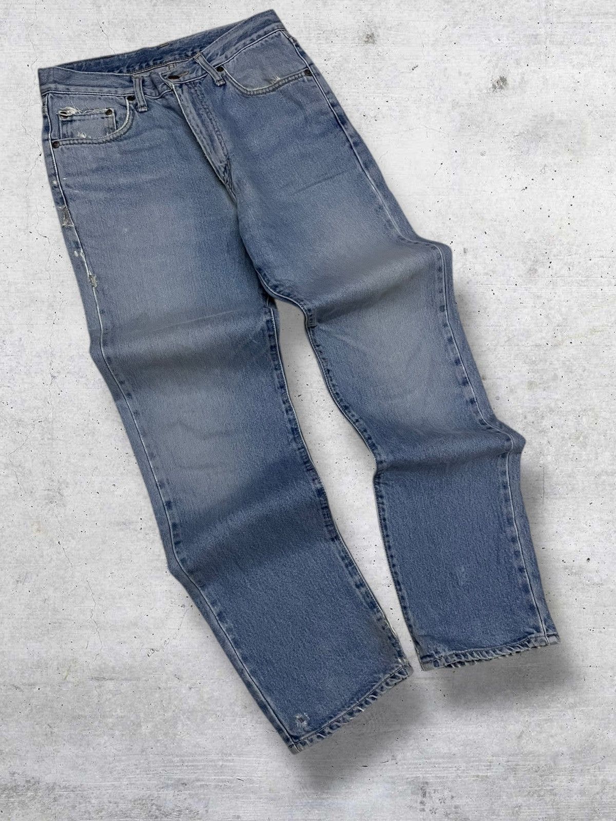 Edwin VINTAGE EDWIN DESIGNER 90S OG JAPAN BLUEWASHED DISTRESSED Size US 29 - 2 Thumbnail