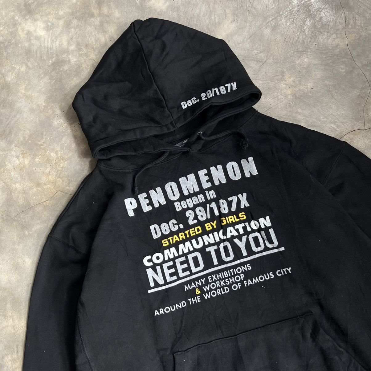 PHENOMENON 2000s Phenomenon Boxy Black Hoodie Size US L / EU 52-54 / 3 - 3 Thumbnail