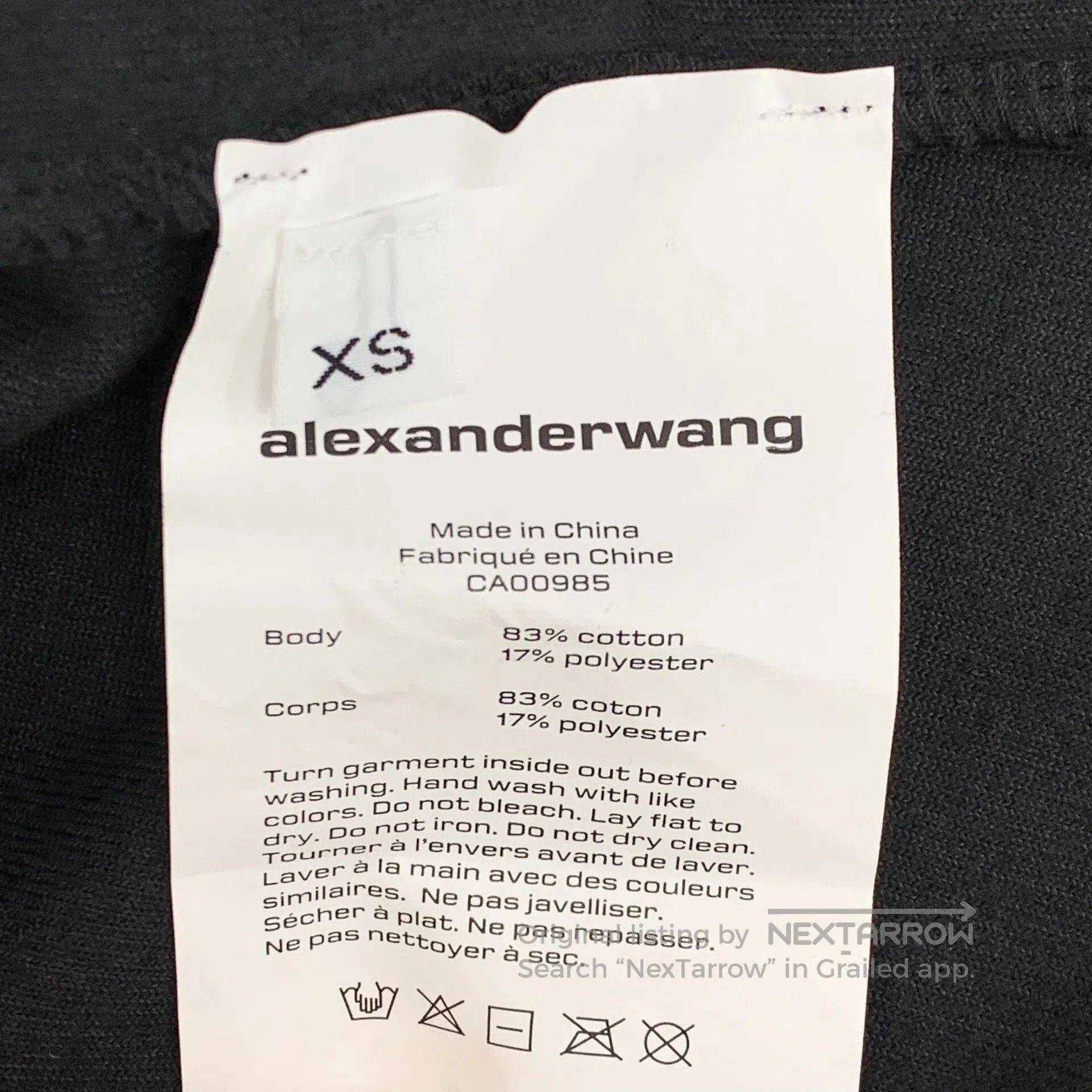 Alexander Wang Alexander Wang Black Logo Letter Diamond Encrusted Cotton Size US XS / EU 42 / 0 - 8 Thumbnail
