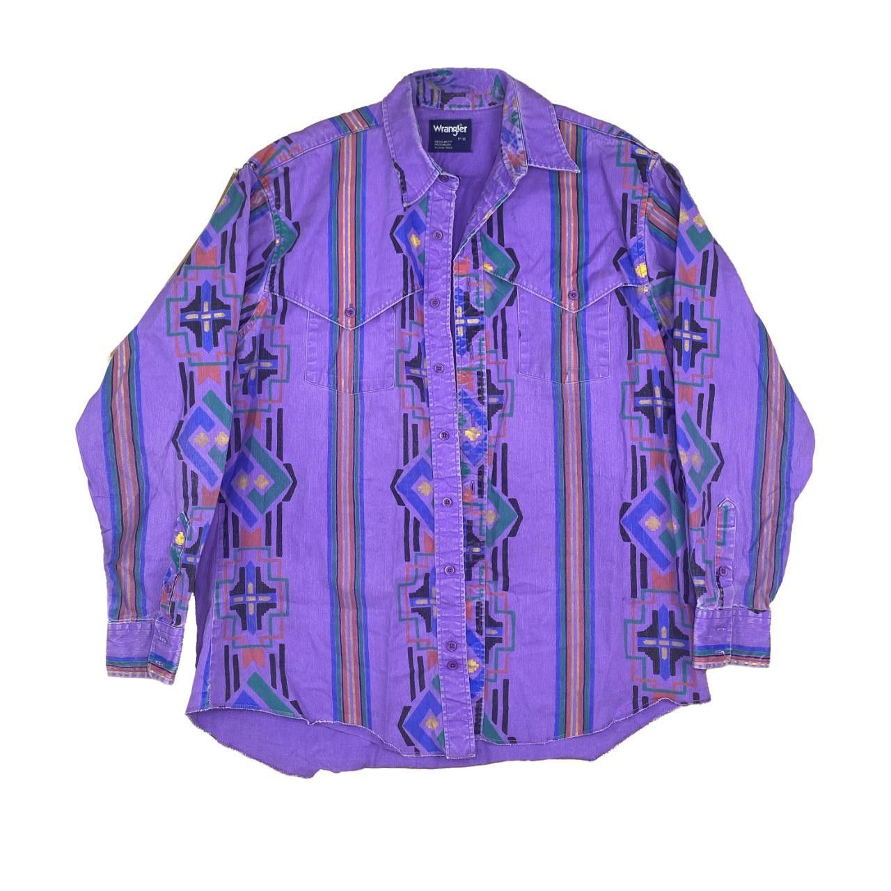 image of Purple "aztec" Wrangler Work Button-Up, Men's (Size XL)