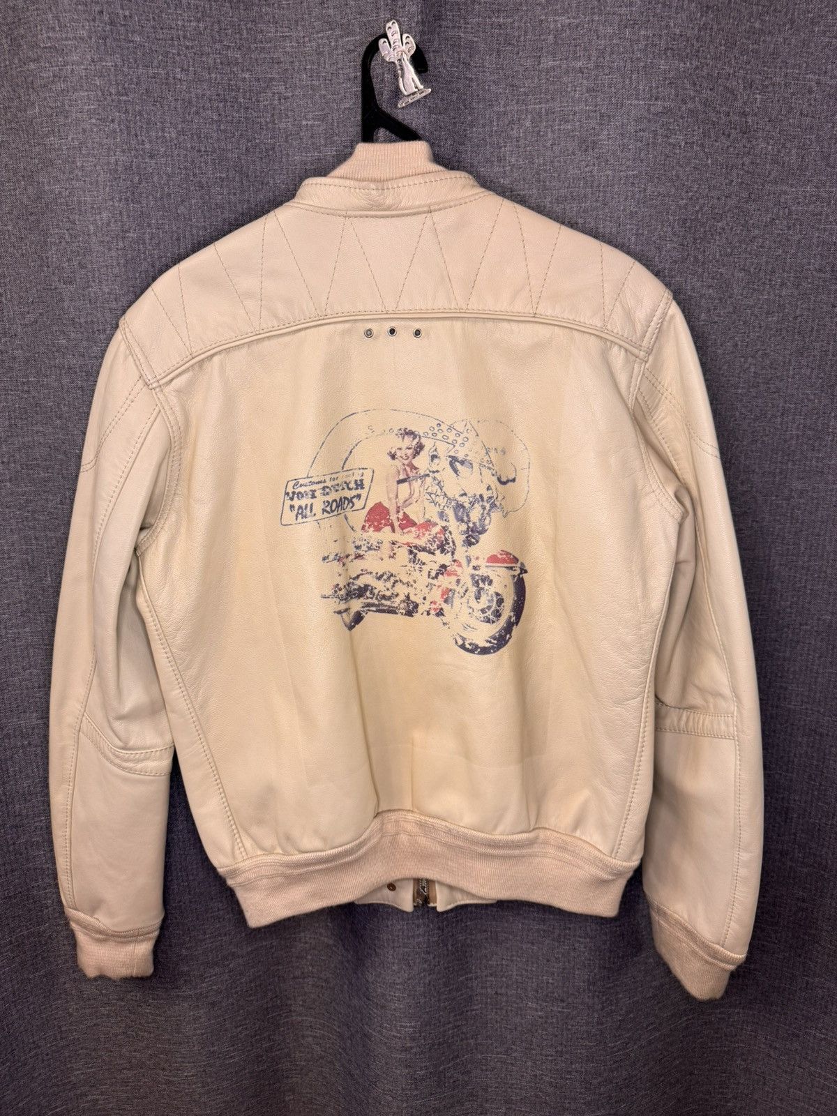 New leather jacket Von Dutch motorcycle road Marilyn Monroe