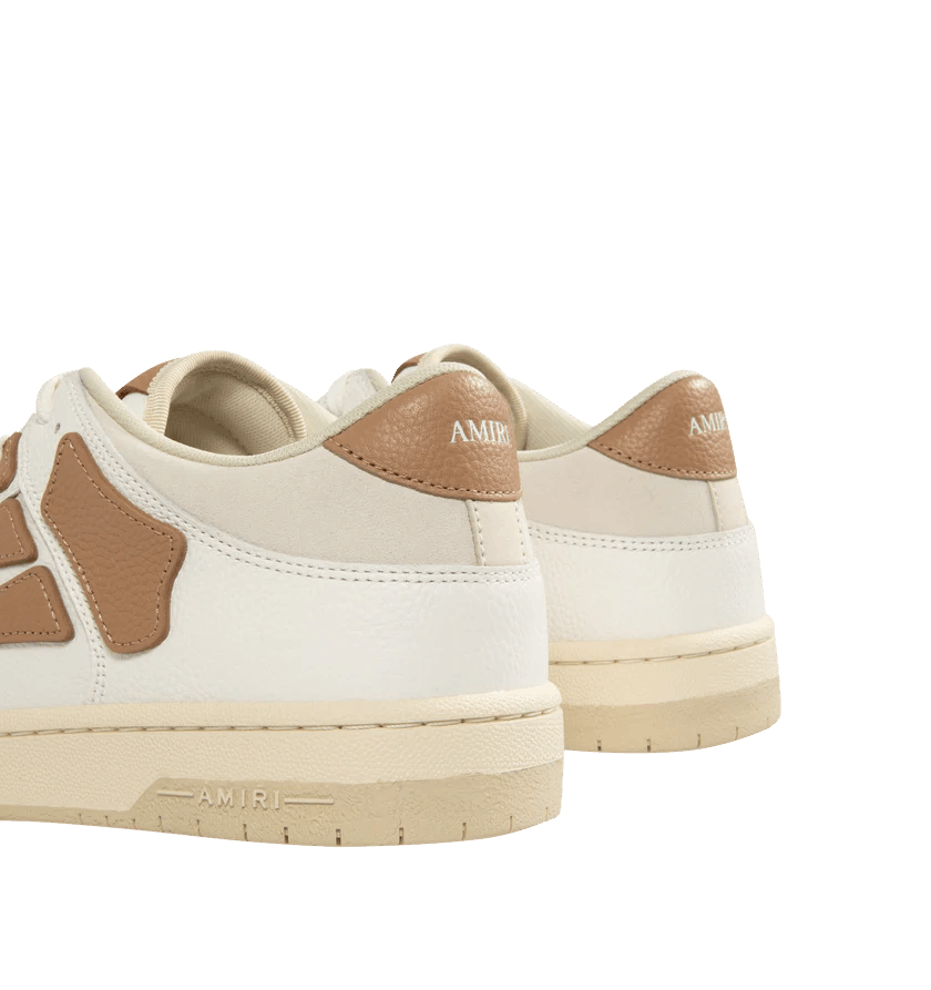 Amiri o1h1sh11225 Skel Low Top Sneaker in White/Camel Size US 9 / EU 42 - 4 Thumbnail