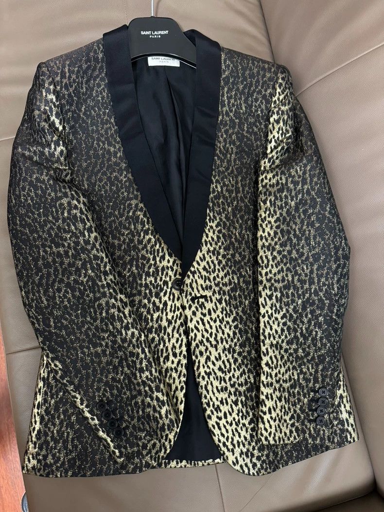 Saint Laurent Paris Saint Laurent Paris Apple collar leopard print blazer Size US S / EU 44-46 / 1 - 1 Thumbnail