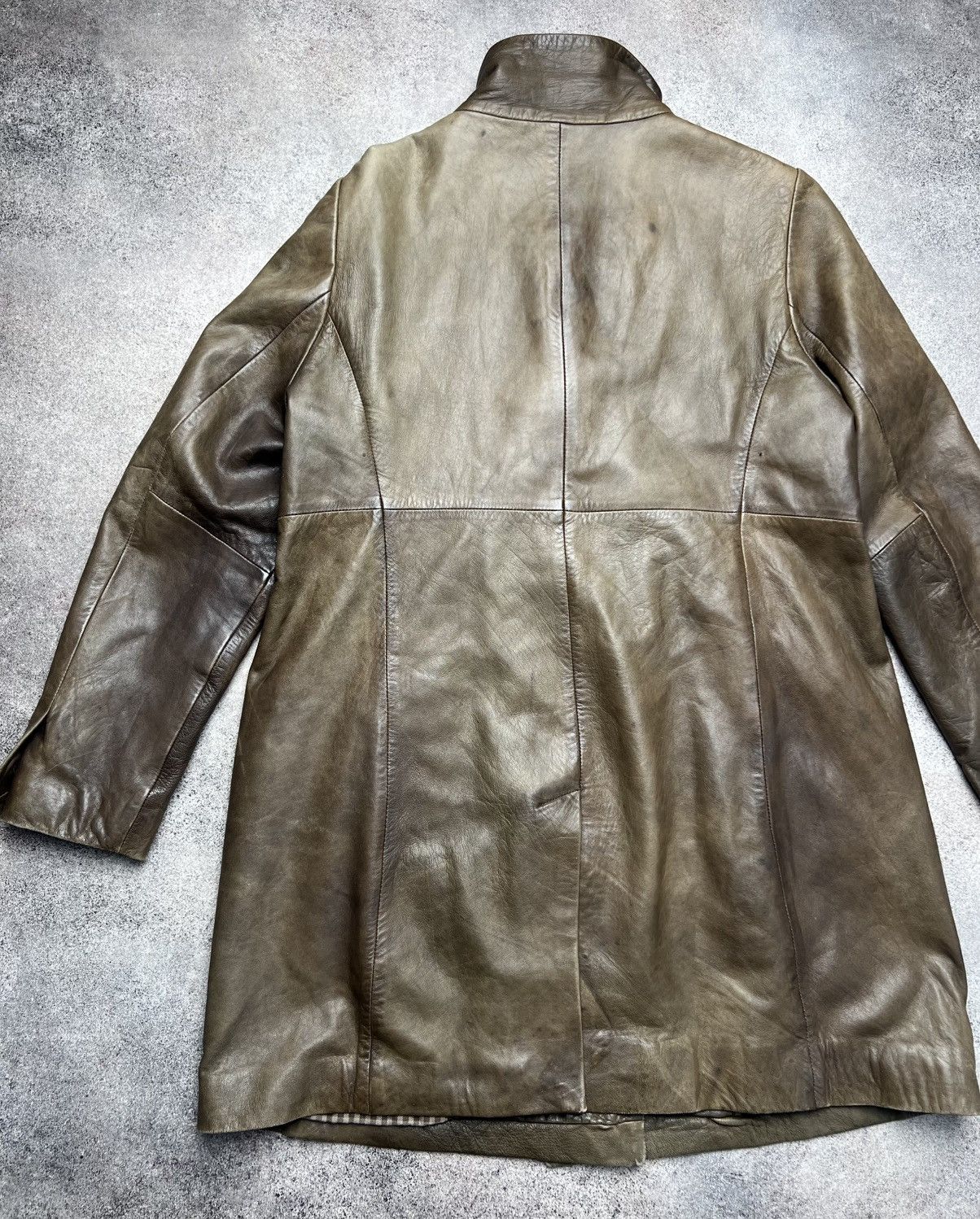 Japanese Brand × Vintage Vintage washed obscur style leather coat Size M / US 6-8 / IT 42-44 - 11 Thumbnail
