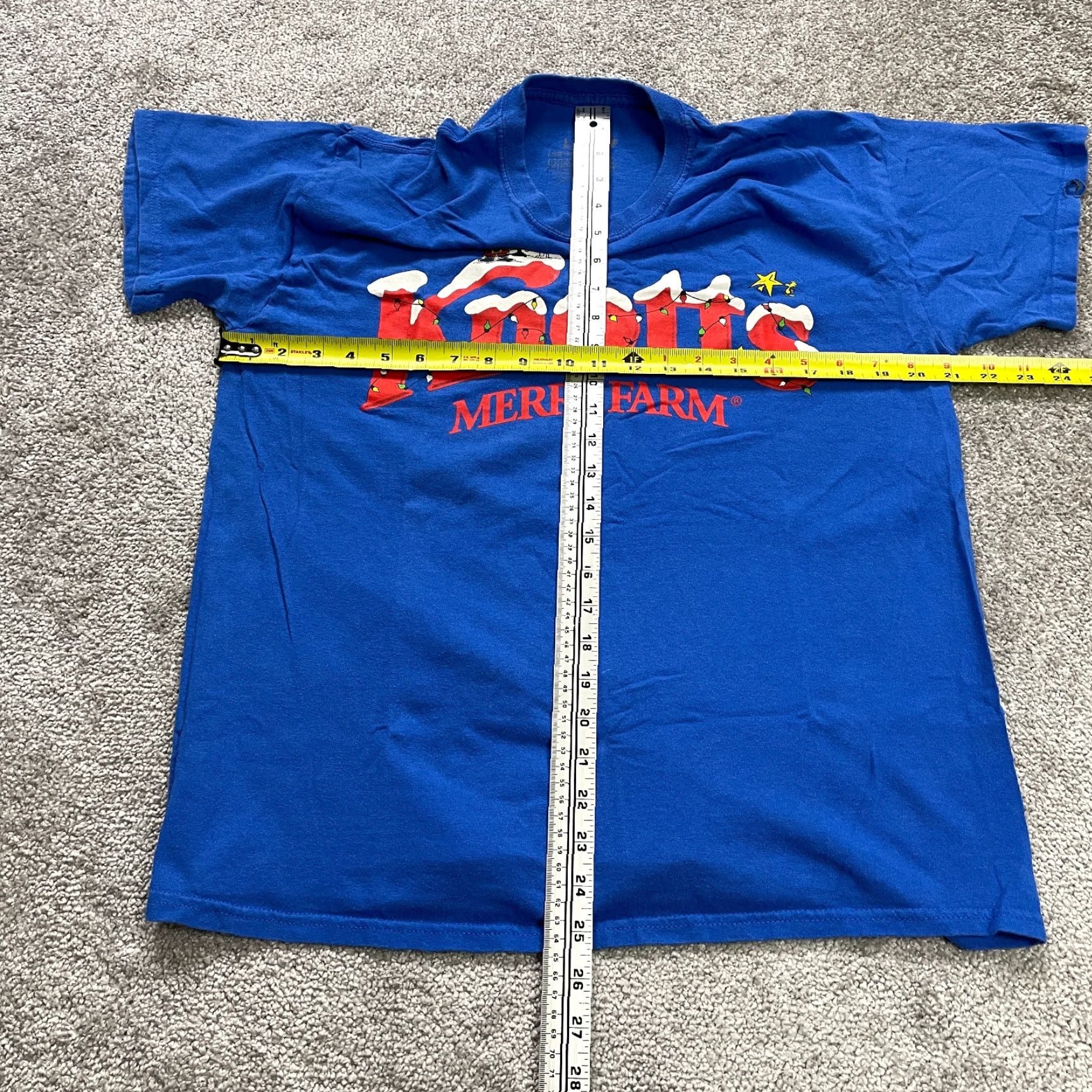 Peanuts VINTAGE Charlie Brown Shirt Adult Large Blue Christmas Peanuts Knit T-Shirt Mens 90s Logo Print Size US L / EU 52-54 / 3 - 6 Thumbnail