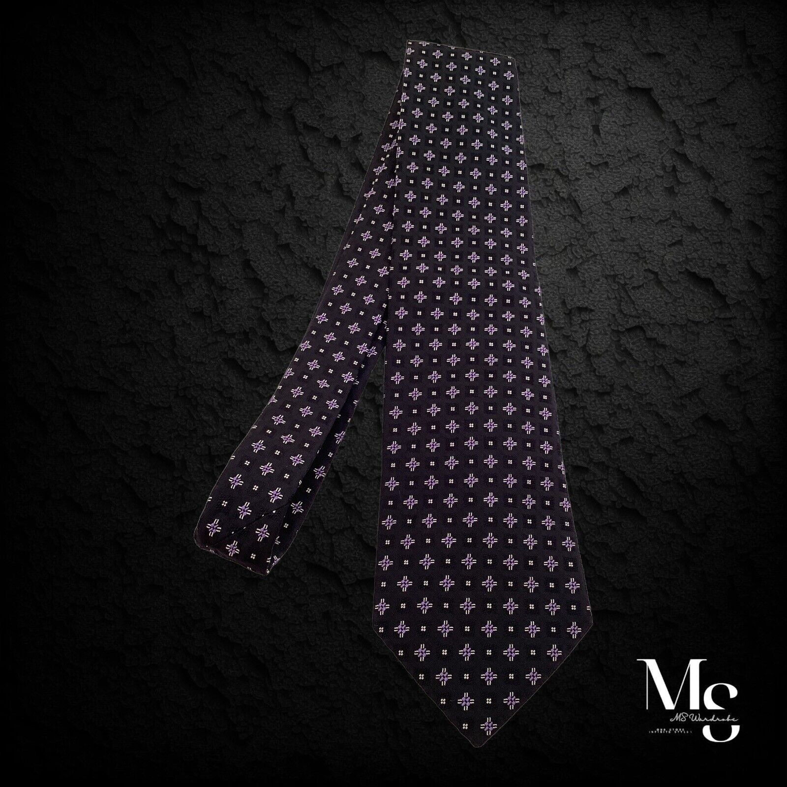 Polo Ralph Lauren POLO BY RALPH LAUREN Black Geometric Tie Hand Made In Italy Size ONE SIZE - 5 Thumbnail