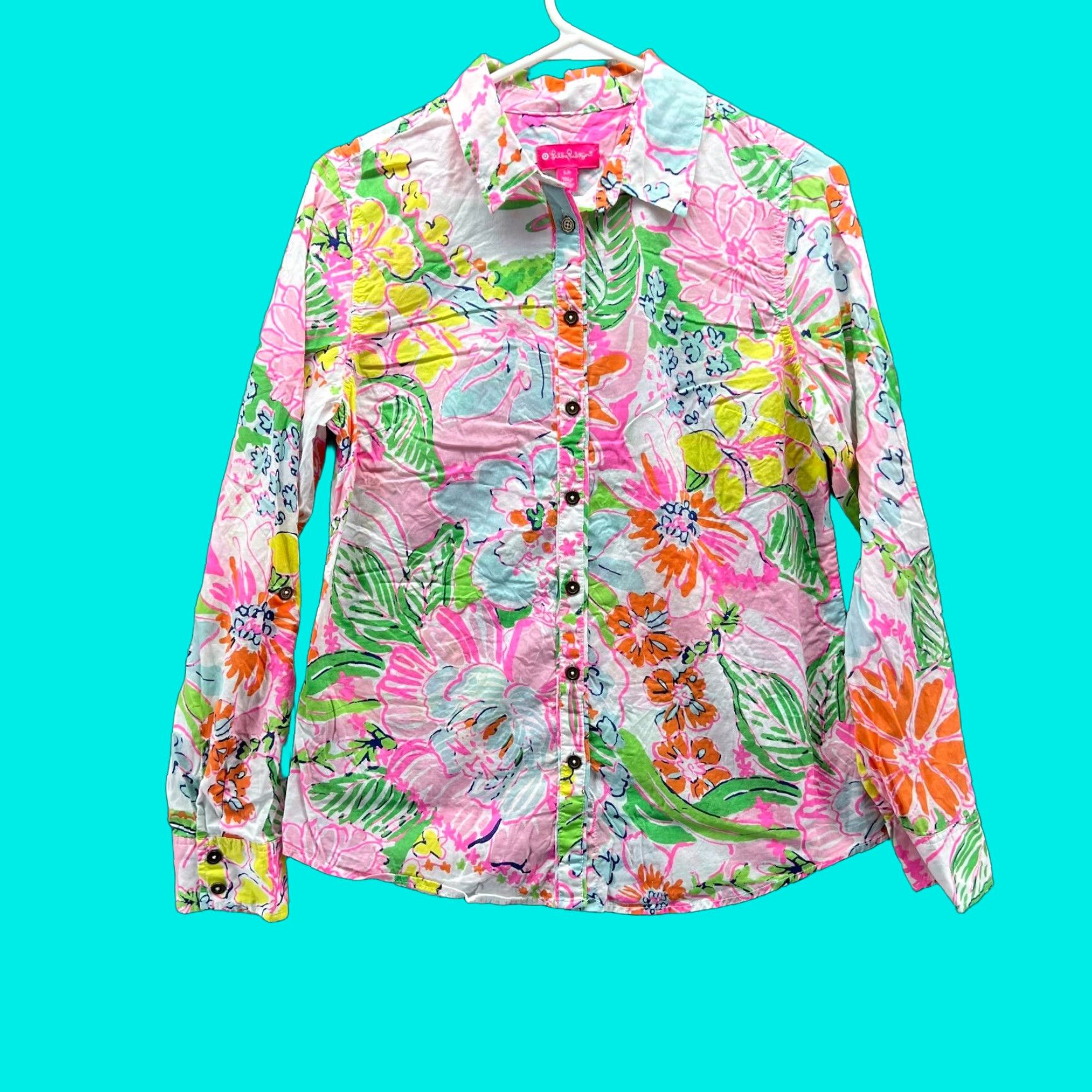 Lilly Pulitzer Lilly Pulitzer Shirt Women Small Button Down Multicolor Floral Paisley abstract Shirt Mens? Size S / US 4 / IT 40 - 1 Thumbnail