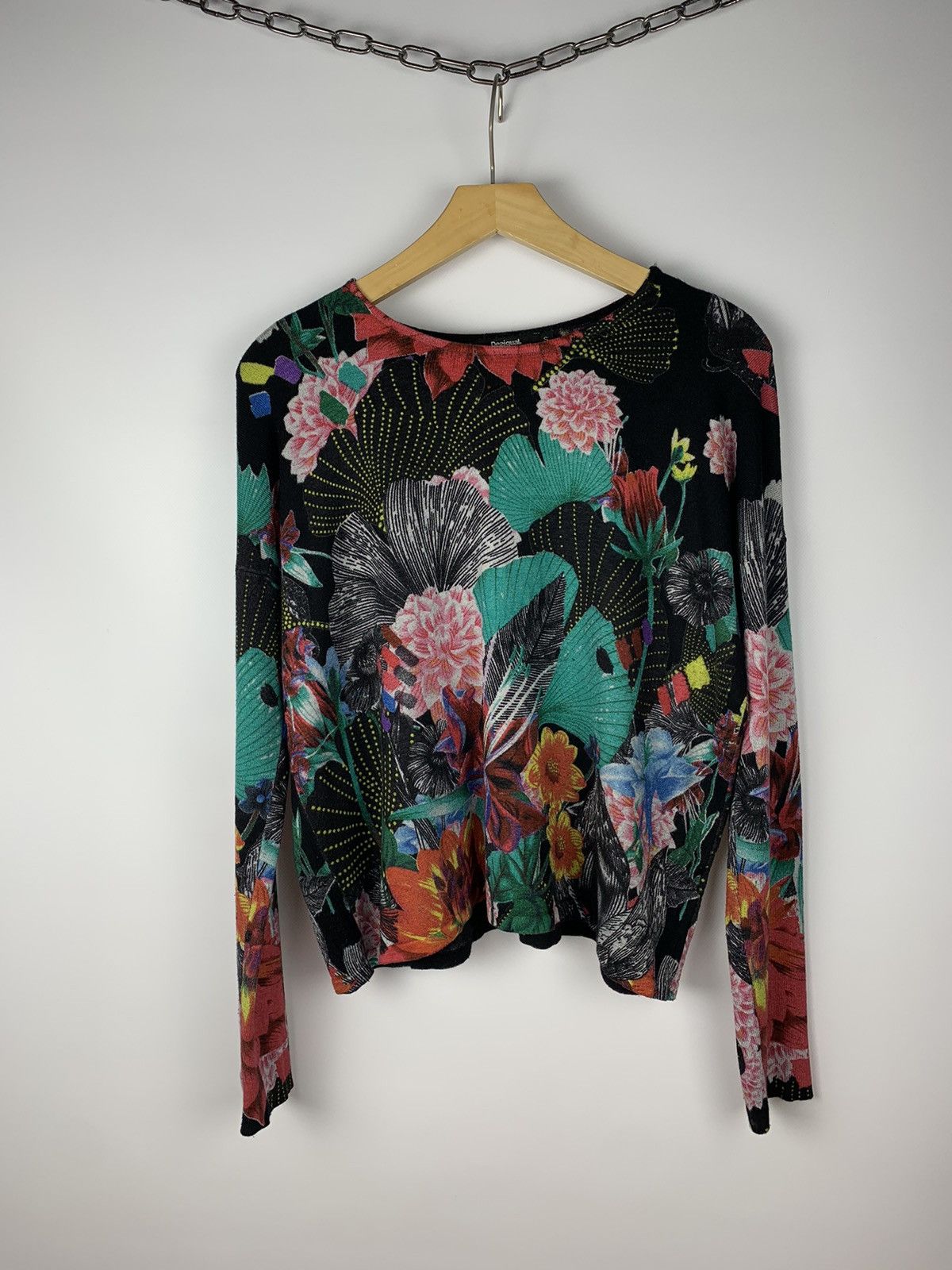 Desigual Desigual Flower Pattern Sweater Long Sleeve Multicolor Y2K Size S / US 4 / IT 40 - 1 Thumbnail