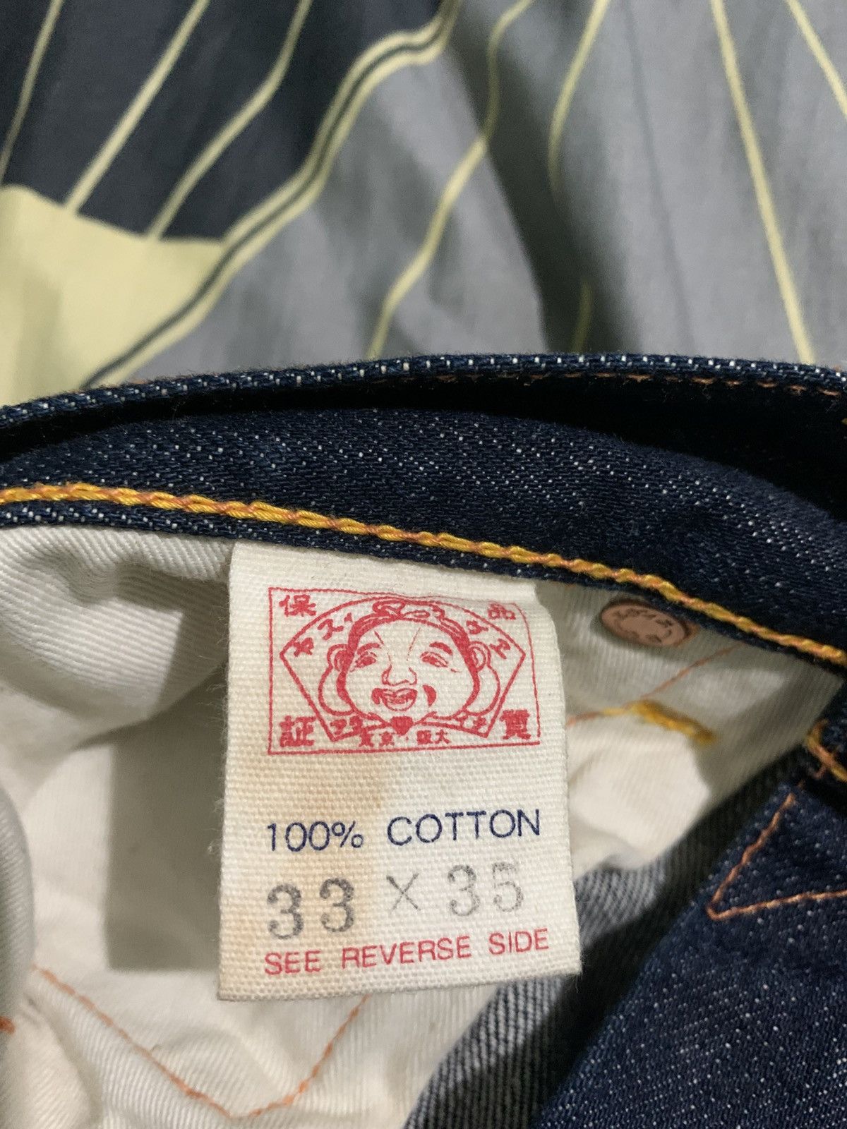 Evisu Evisu Lot 2001 Yellow Seagull Logo Jeans Size US 33 - 5 Thumbnail