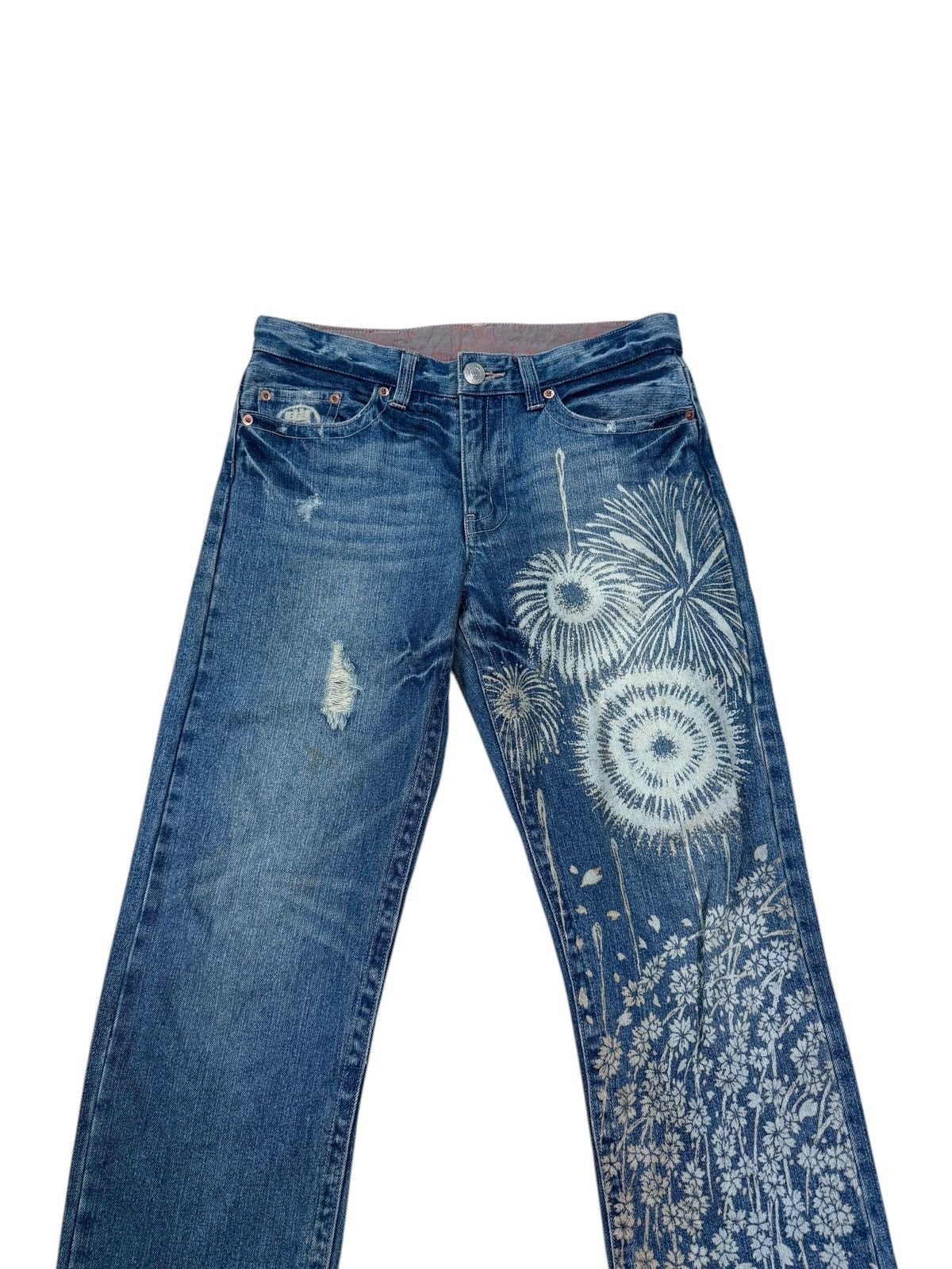 Vintage RARE BUDEN PRINTED DENIM JEANS Size US 31 - 3 Thumbnail