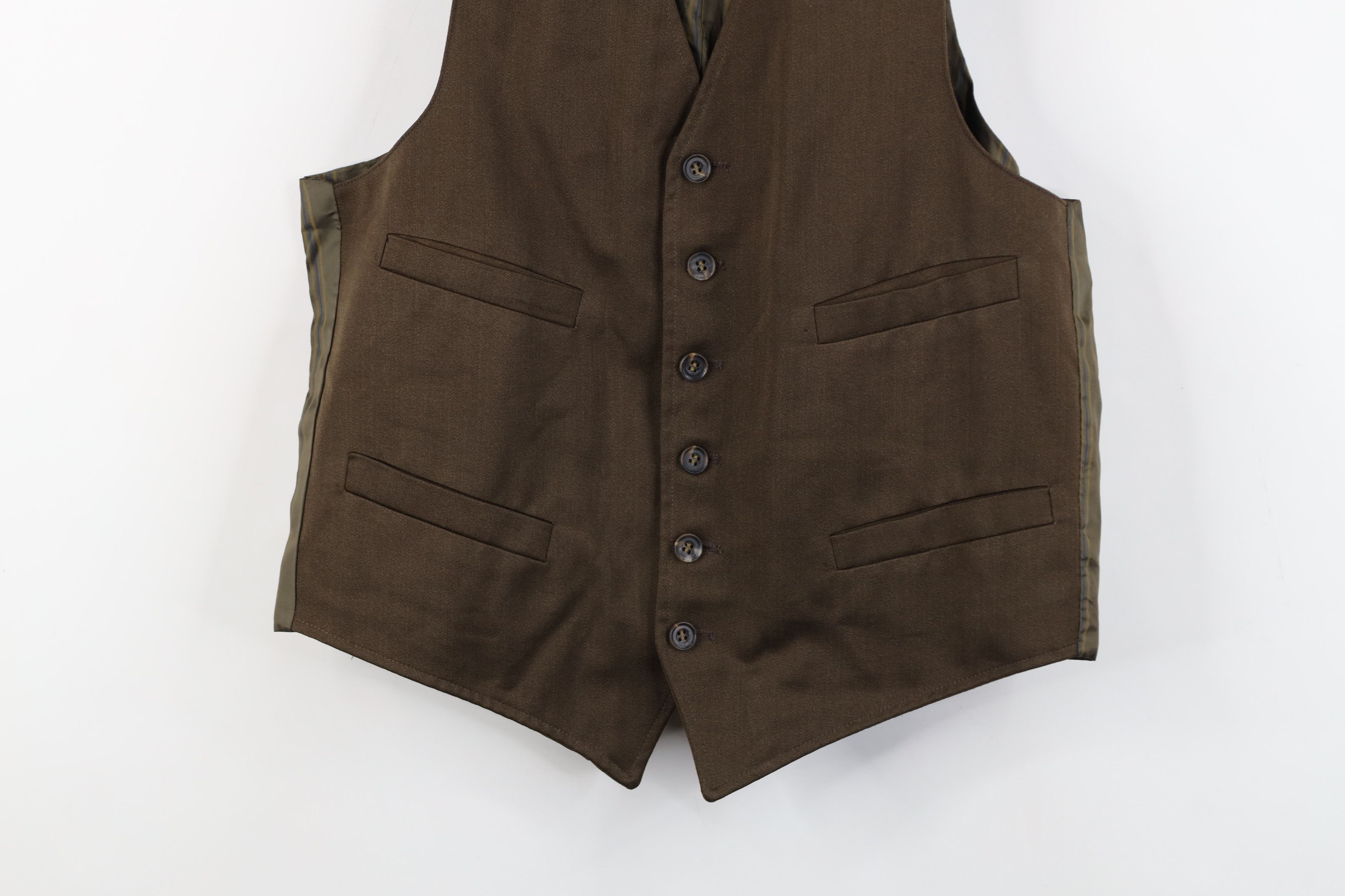 Vintage Vintage 50s 60s Rockabilly Gabardine Vest Jacket Brown USA Size US S / EU 44-46 / 1 - 3 Thumbnail
