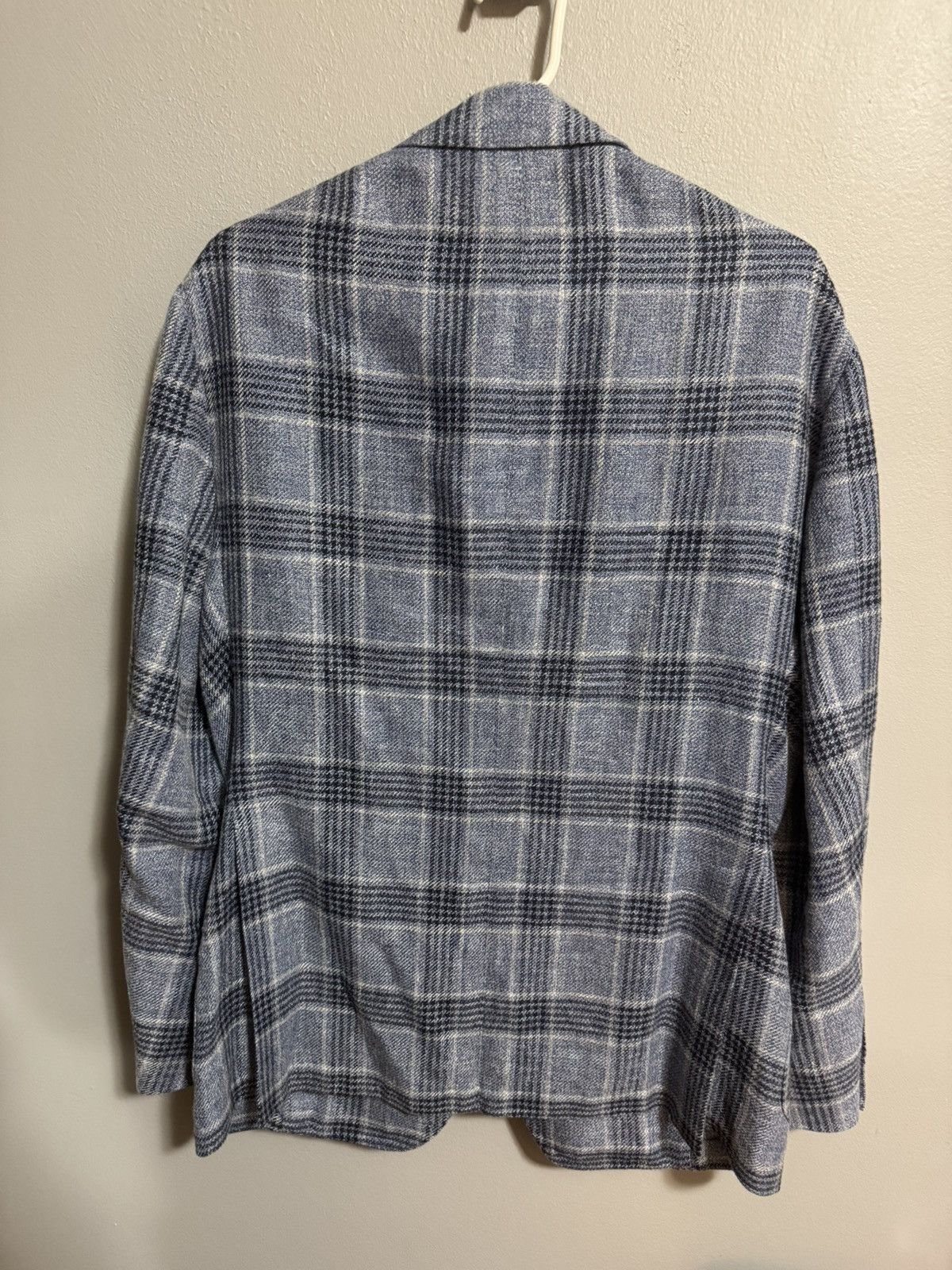 Ring Jacket Tito Alegretto Napoli Blue Plaid Check Blazer EU 52 Size 40R - 2 Thumbnail