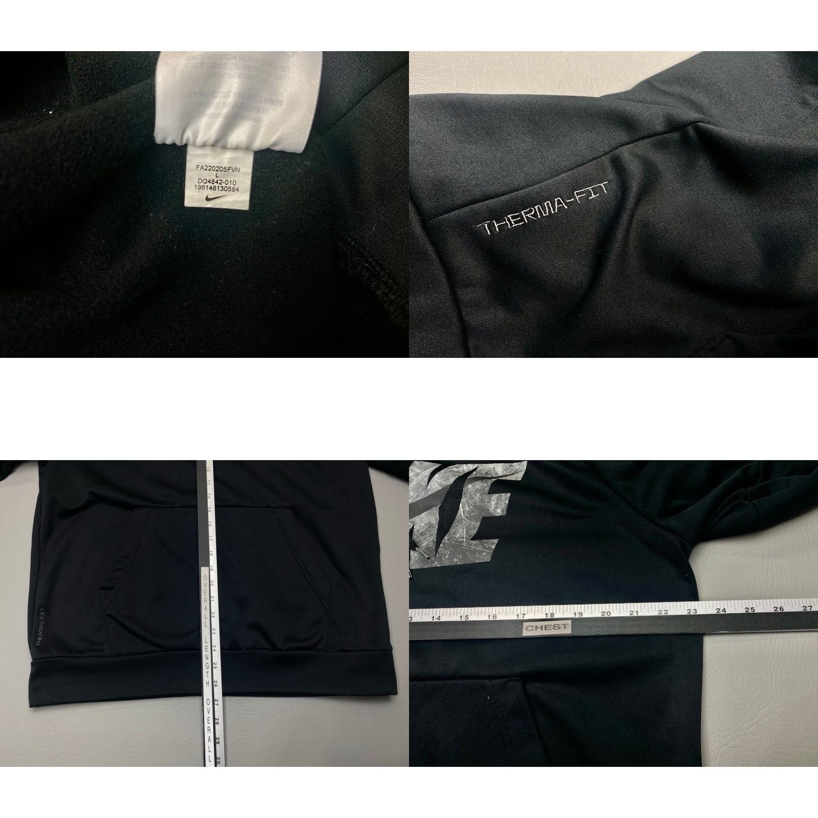Nike Nike Therma-Fit Men's Large Training Hoodie DQ4842-416 Black Pullover Gray Logo Size US L / EU 52-54 / 3 - 8 Thumbnail